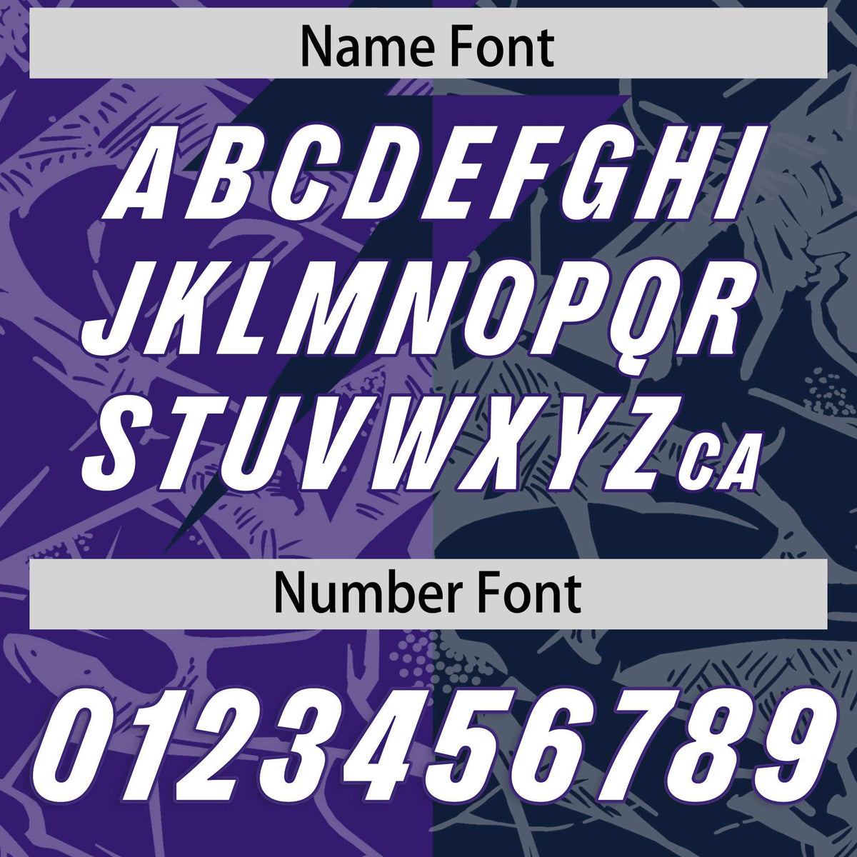 Custom Navy Purple Split Personalized Lightning Pattern Football Jersey