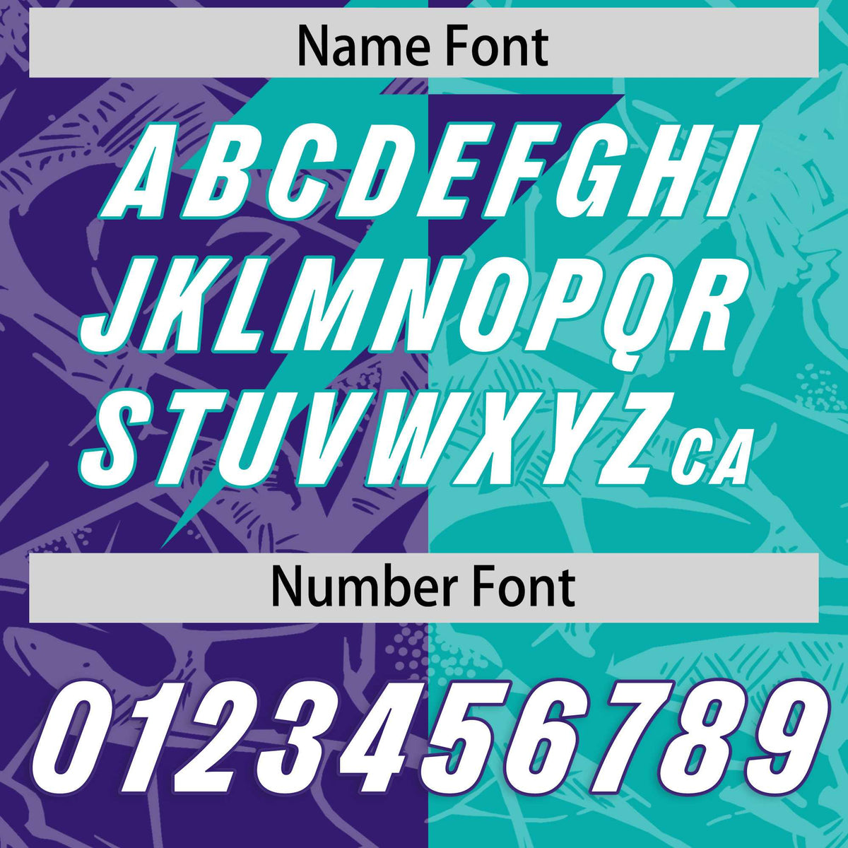 Custom Aqua Purple Split Personalized Lightning Pattern Football Jersey