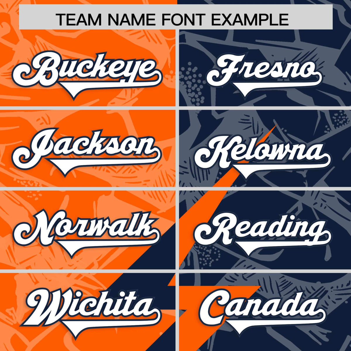 Custom Orange Navy Split Personalized Lightning Pattern Football Jersey