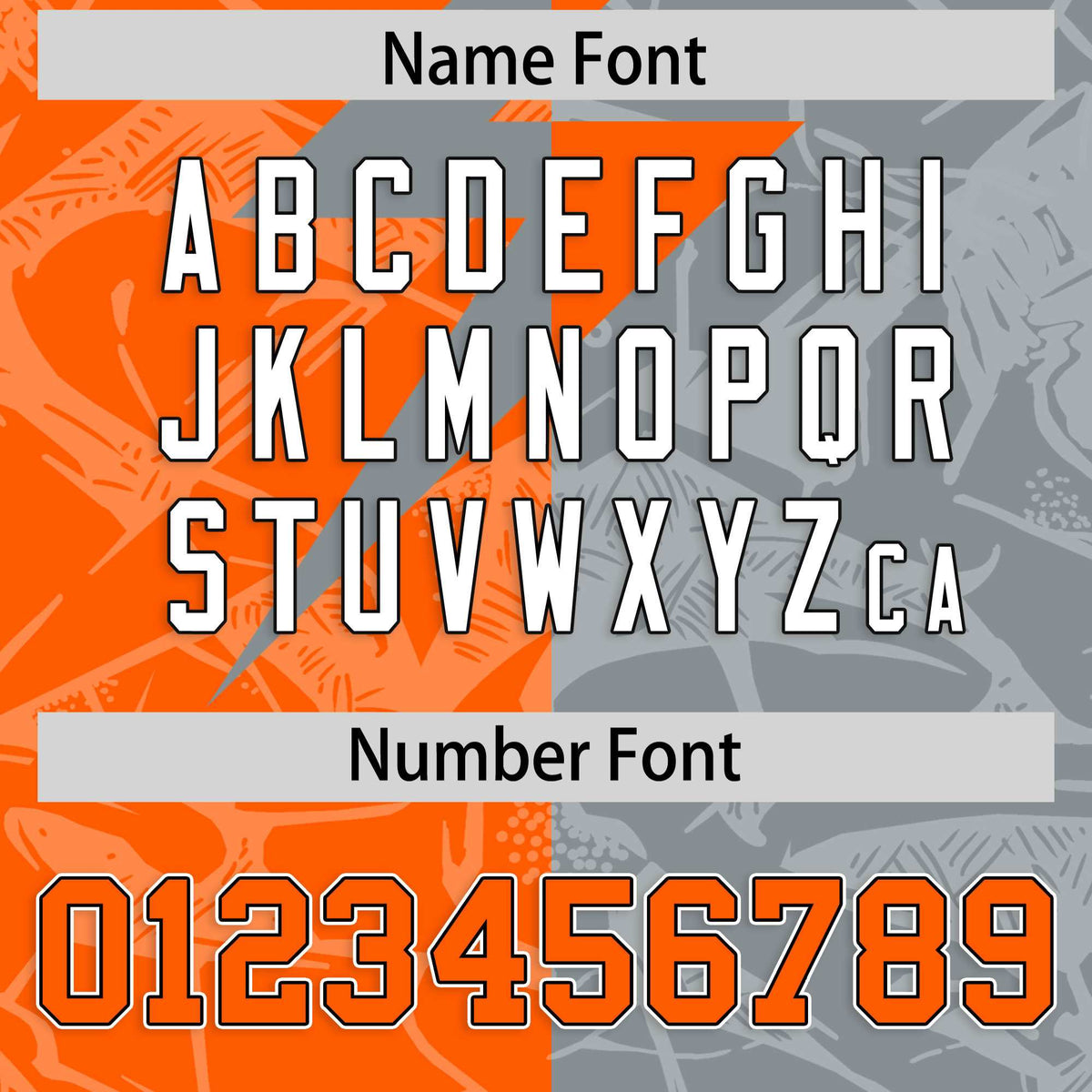 Custom Grey Orange Split Personalized Lightning Pattern Football Jersey