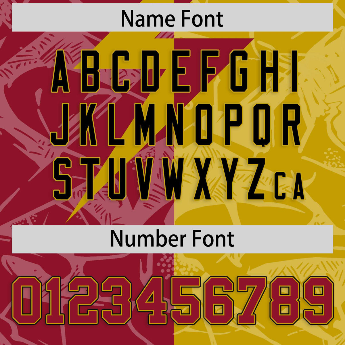 Custom Old Gold Cardinal Split Personalized Lightning Pattern Football Jersey