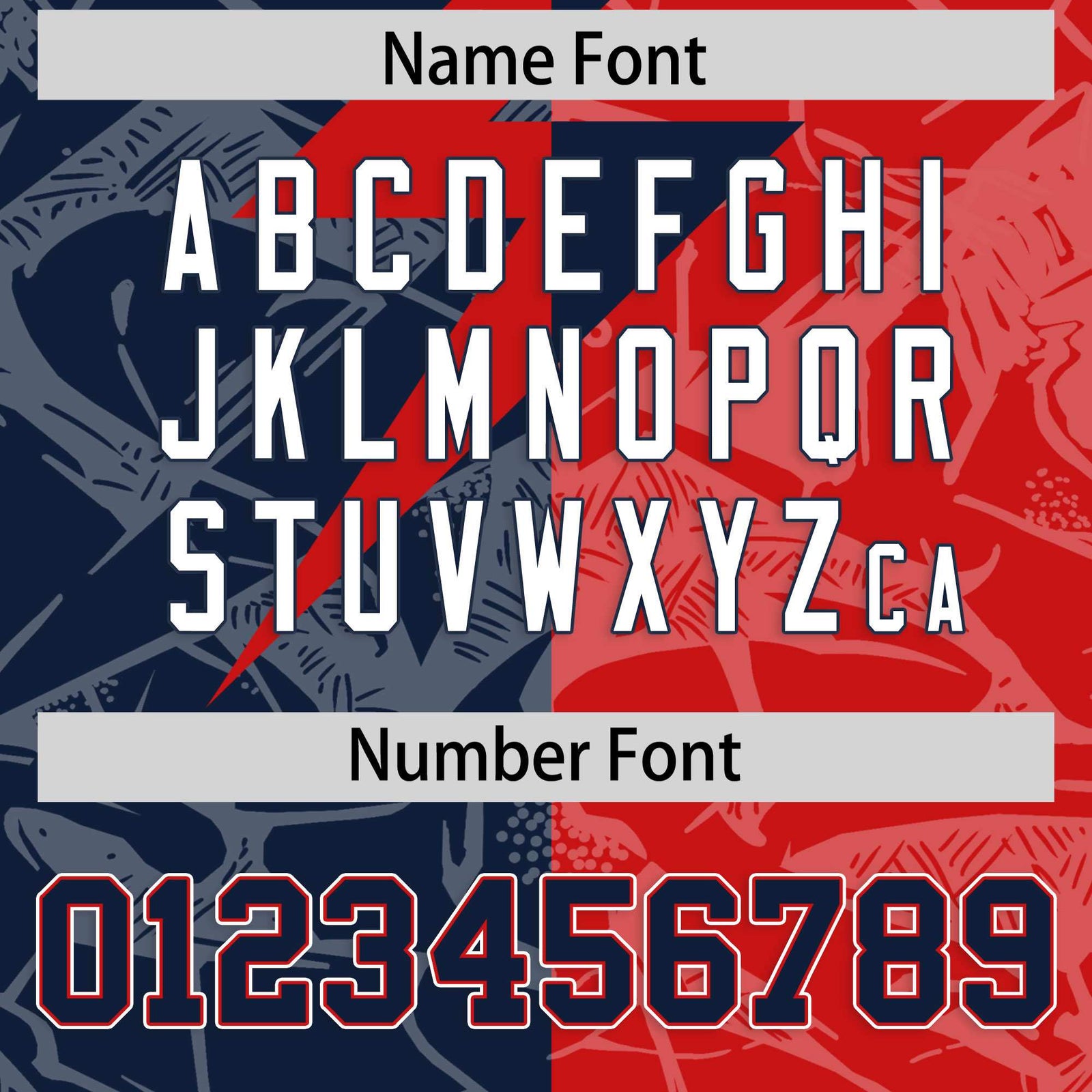 Custom Red Navy Split Personalized Lightning Pattern Football Jersey