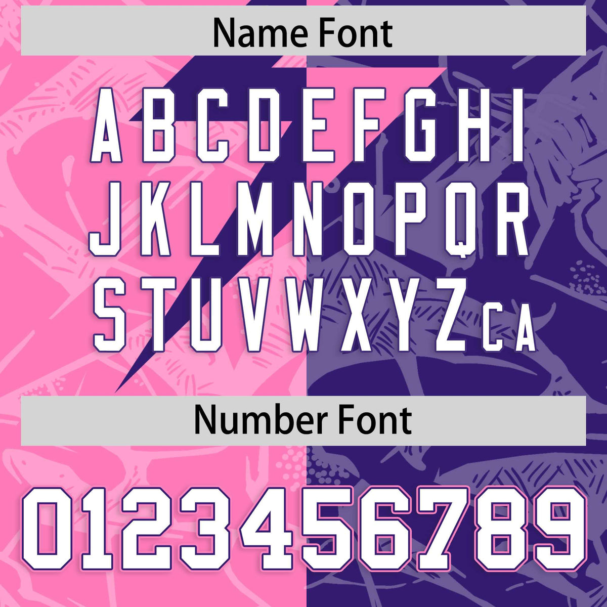 Custom Purple Pink Split Personalized Lightning Pattern Football Jersey