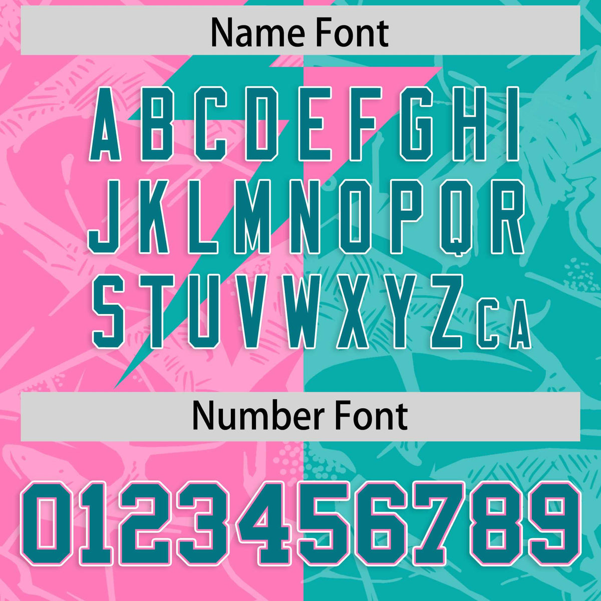 Custom Aqua Pink Split Personalized Lightning Pattern Football Jersey