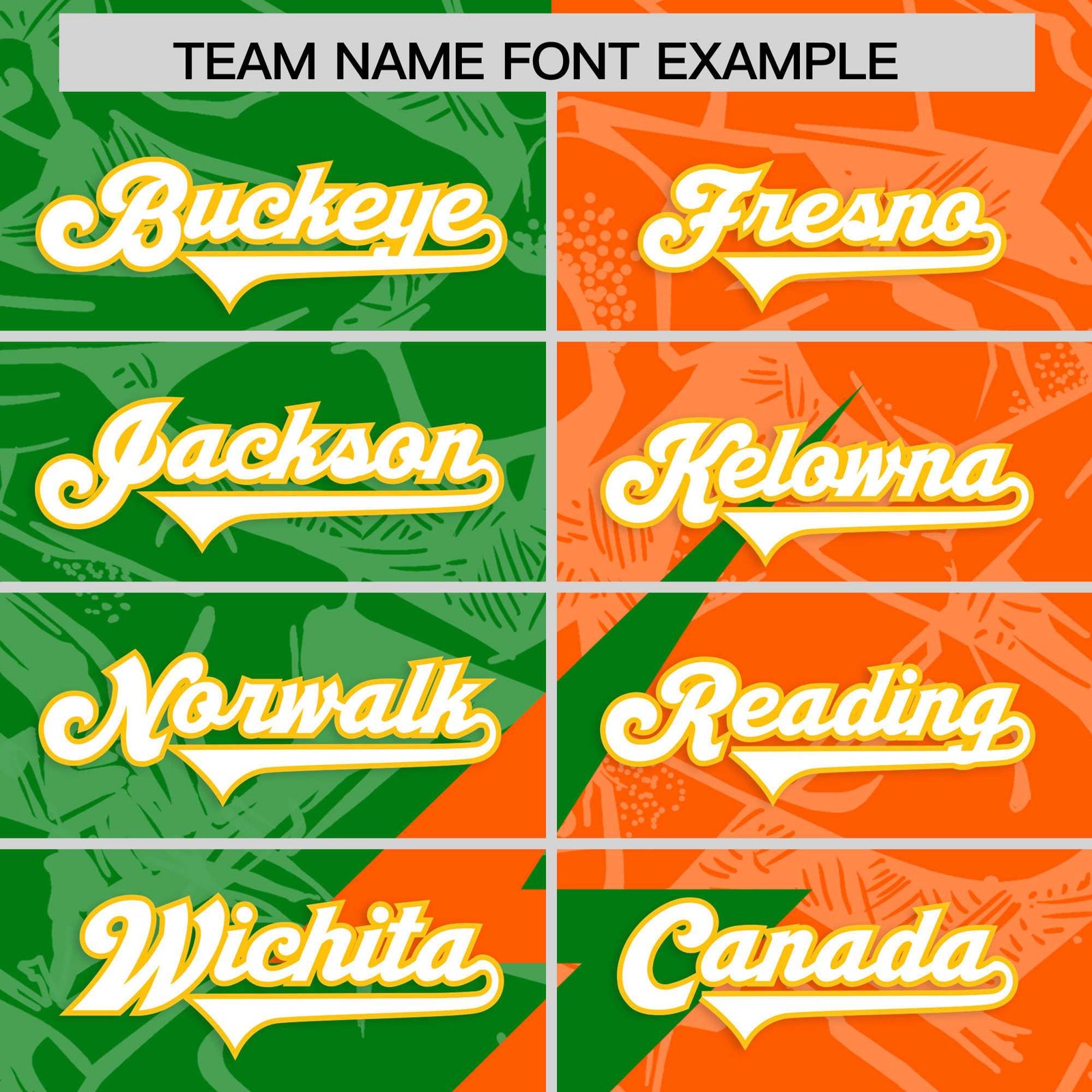 Custom Orange Kelly Green Split Personalized Lightning Pattern Football Jersey
