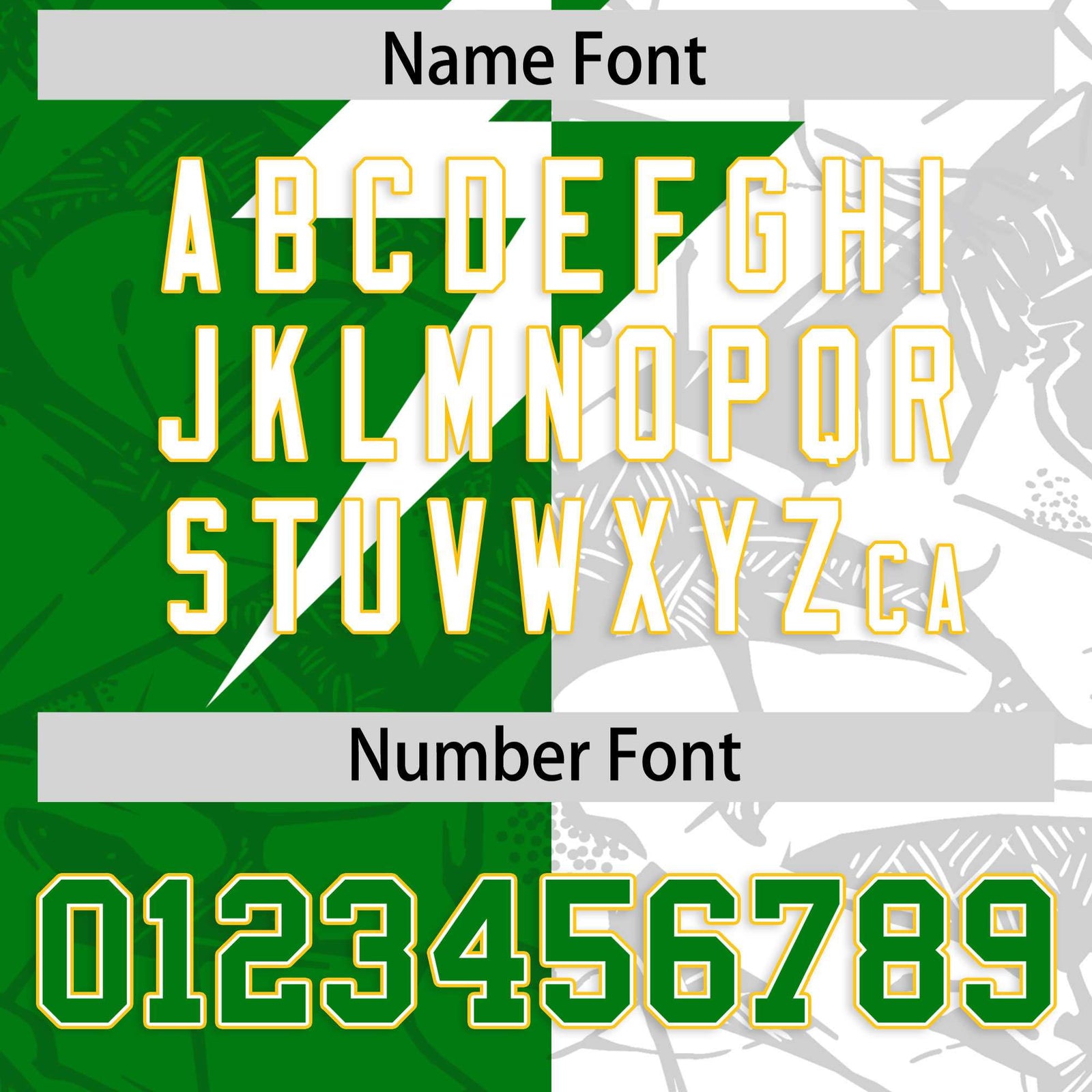 Custom Kelly Green White Split Personalized Lightning Pattern Football Jersey