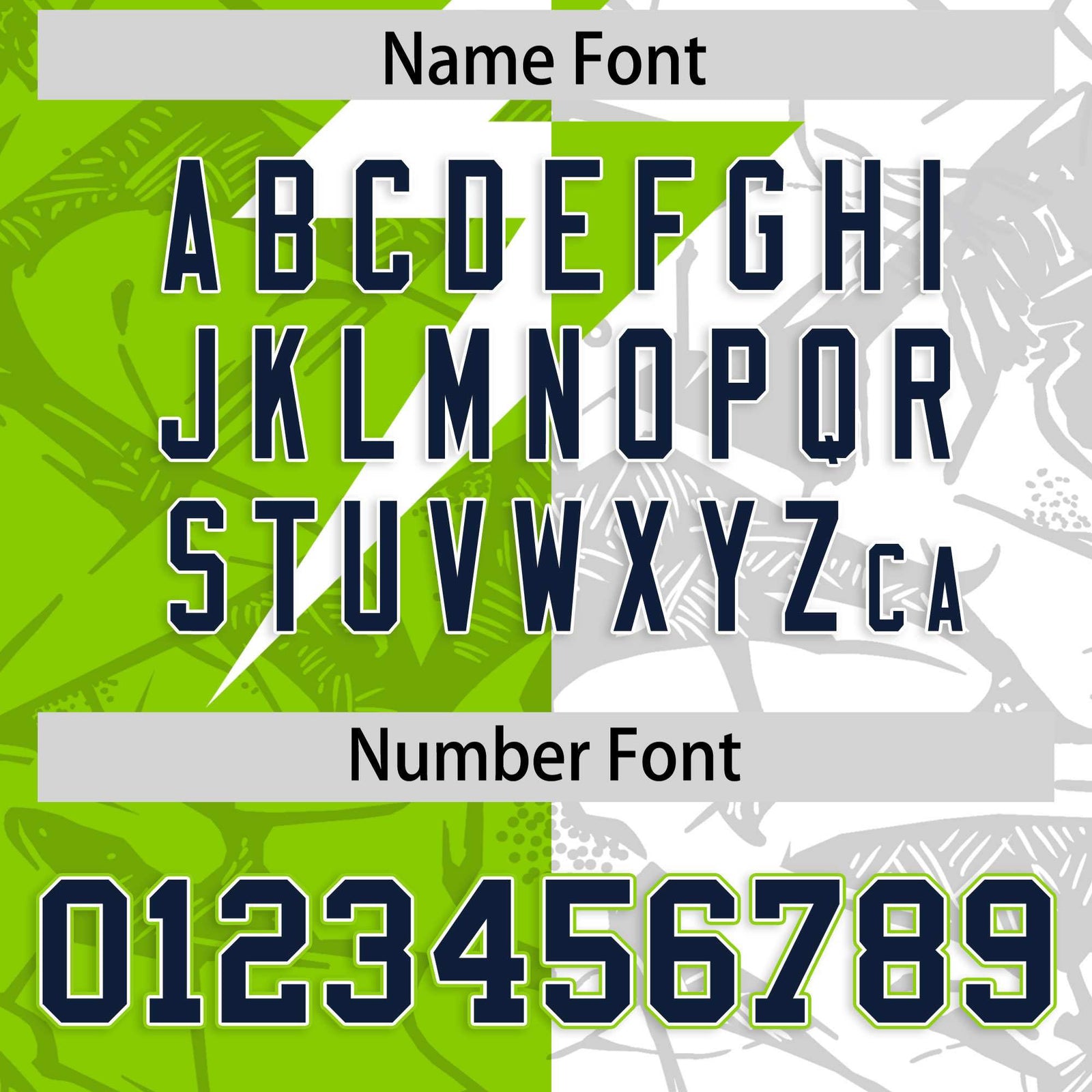 Custom Neon Green White Split Personalized Lightning Pattern Football Jersey