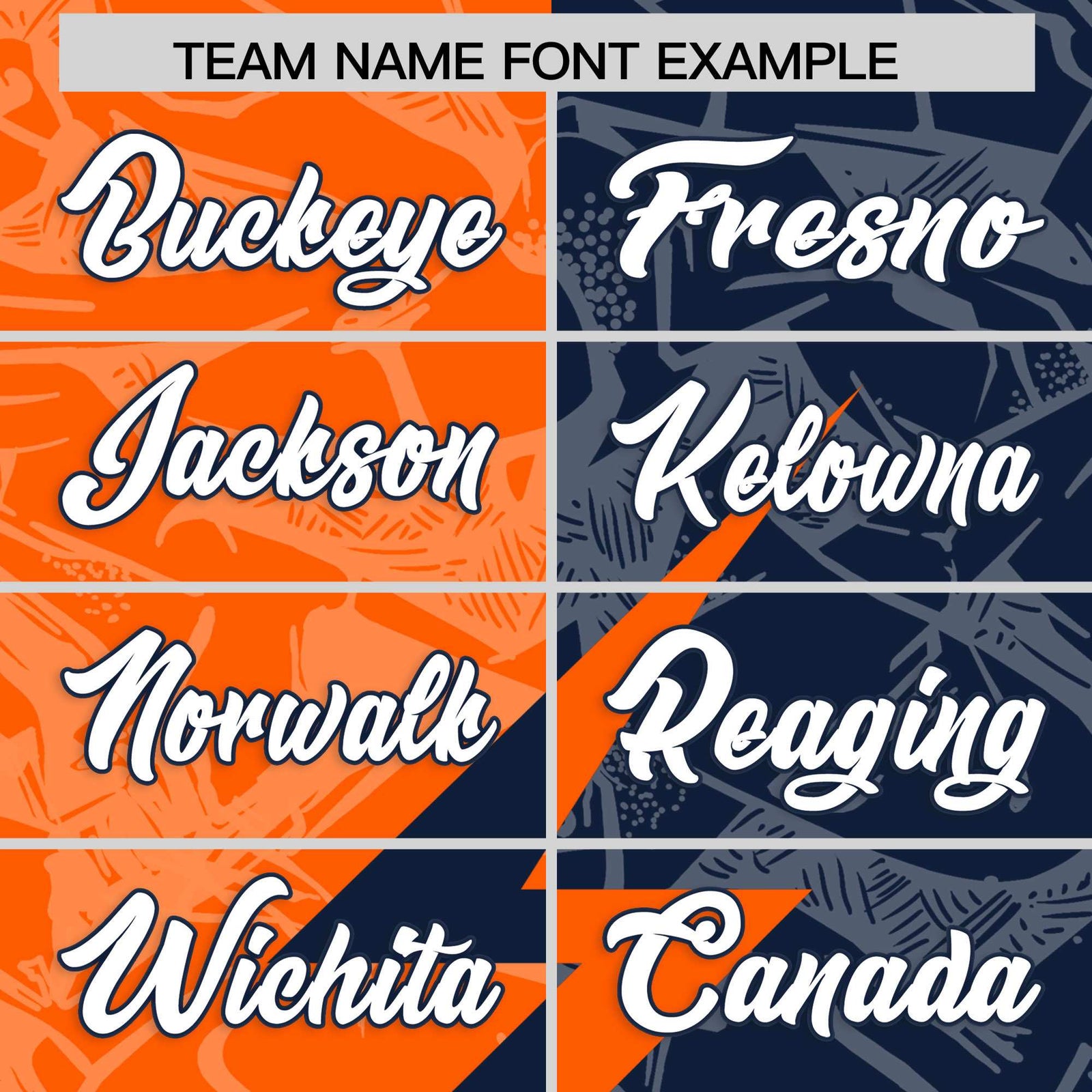 Custom Orange Navy Split Personalized Lightning Pattern Football Jersey