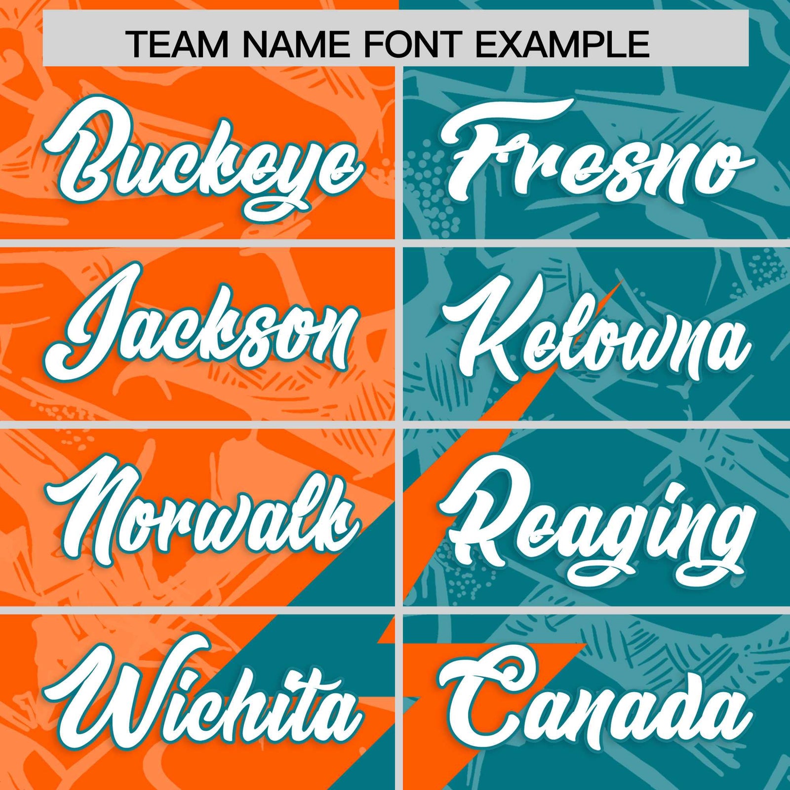 Custom Aqua Orange Split Personalized Lightning Pattern Football Jersey