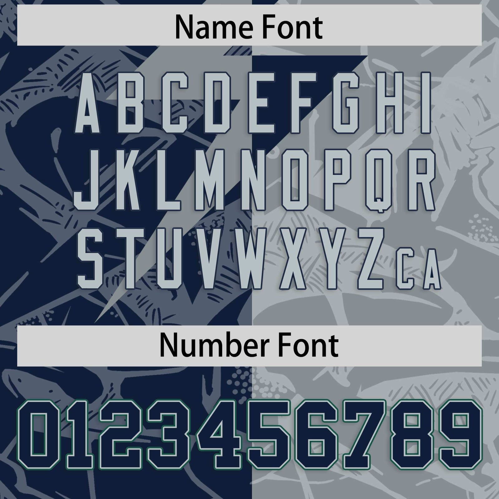 Custom Navy Gray Split Personalized Lightning Pattern Football Jersey