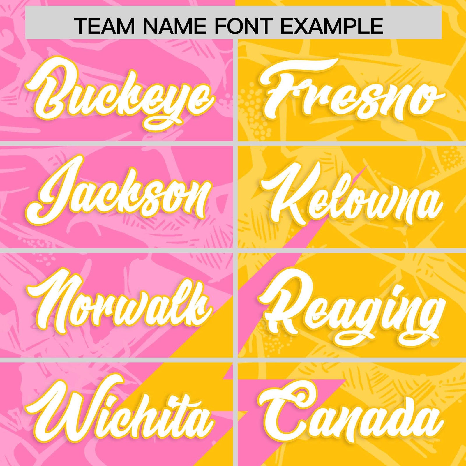 Custom Yellow Pink Split Personalized Lightning Pattern Football Jersey