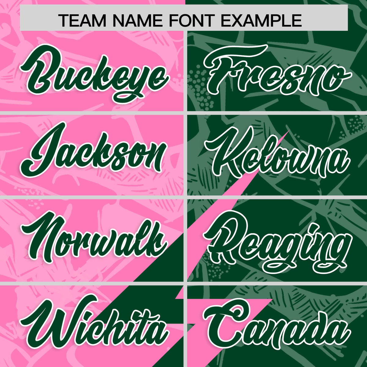 Custom Pink Green Split Personalized Lightning Pattern Football Jersey