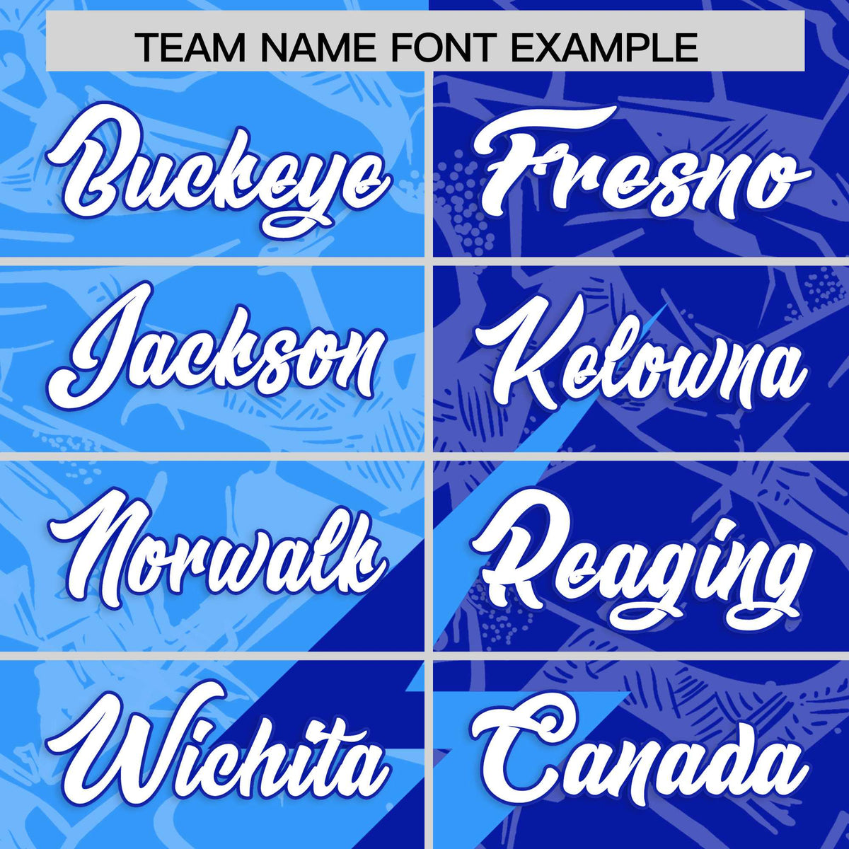 Custom Royal Light Blue Split Personalized Lightning Pattern Football Jersey