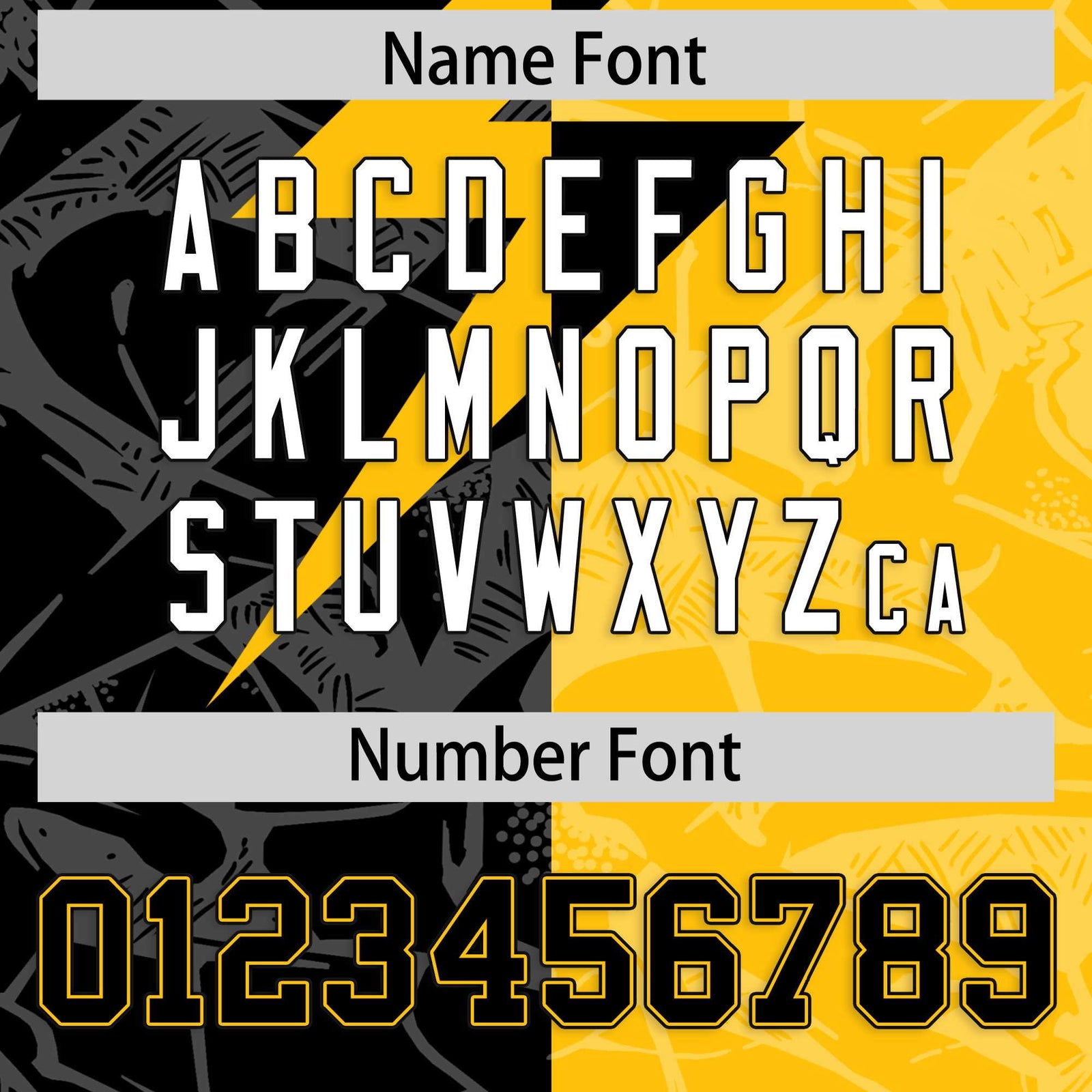 Custom Yellow Black Split Personalized Lightning Pattern Football Jersey