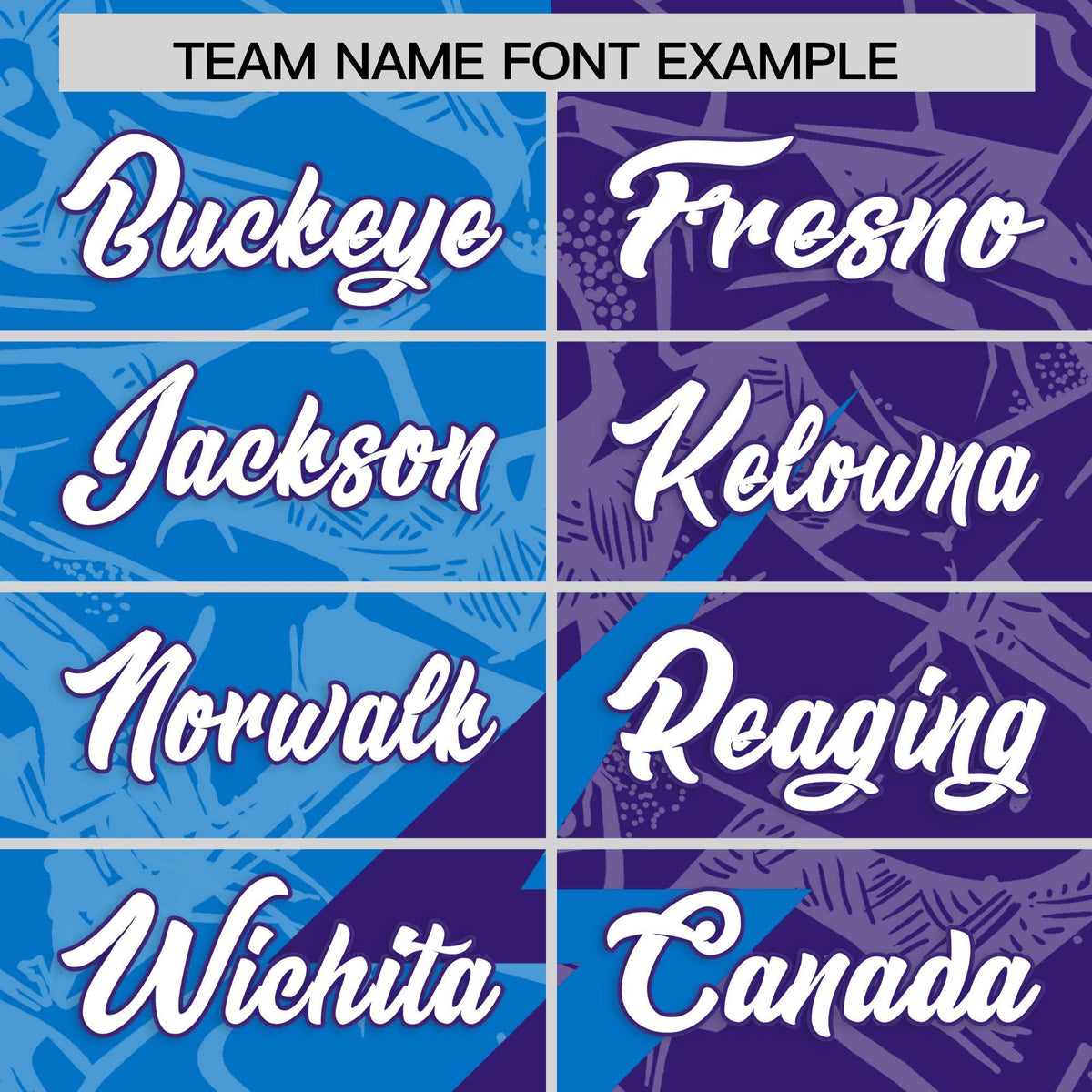 Custom Panther Blue Purple Split Personalized Lightning Pattern Football Jersey