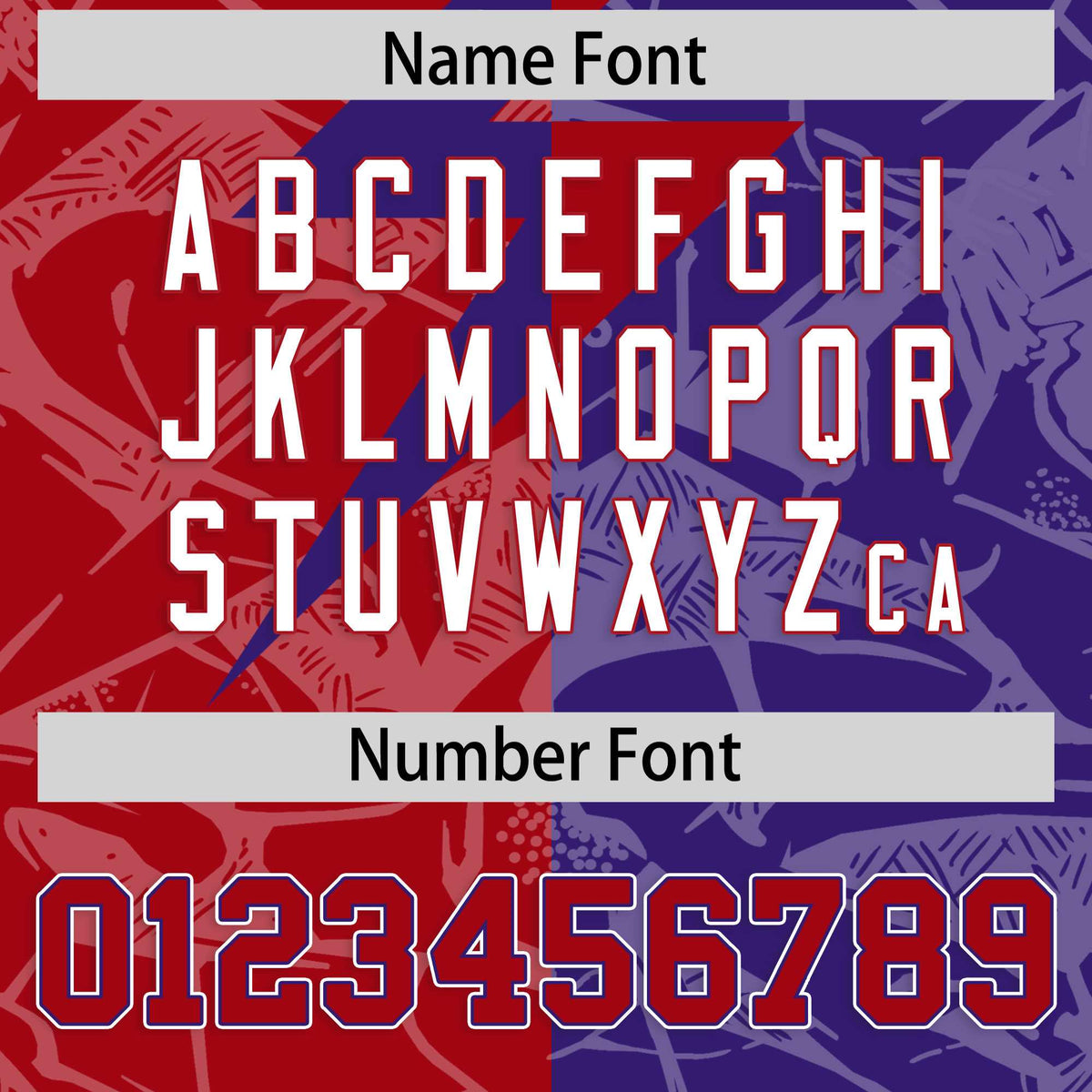 Custom Red Purple Split Personalized Lightning Pattern Football Jersey