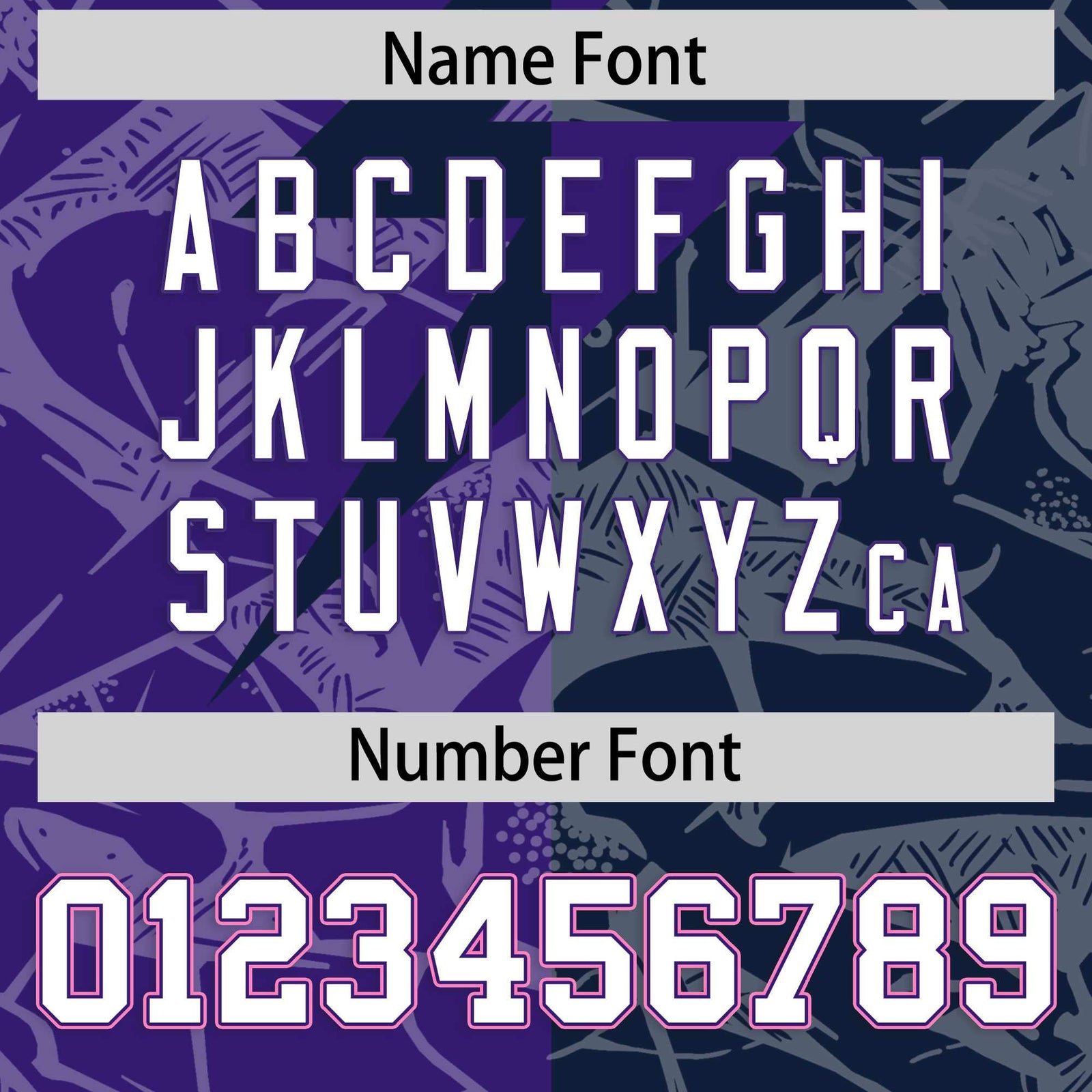 Custom Navy Purple Split Personalized Lightning Pattern Football Jersey