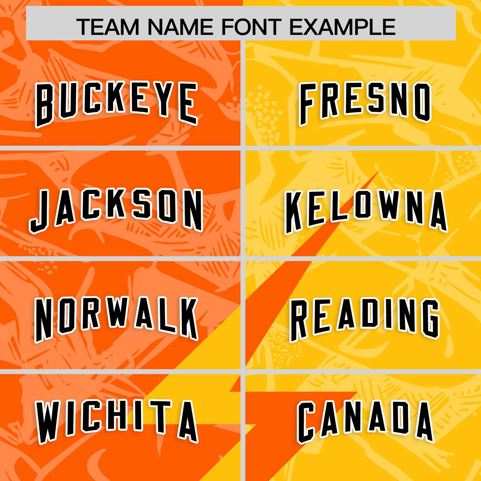 Custom Orange Yellow Split Personalized Lightning Pattern Football Jersey