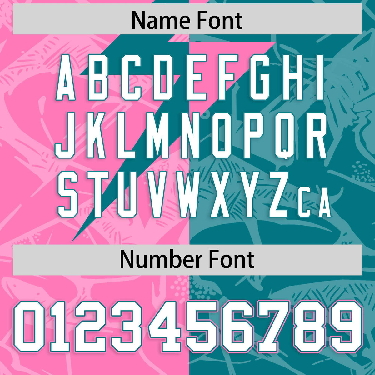 Custom Aqua Pink Split Personalized Lightning Pattern Football Jersey