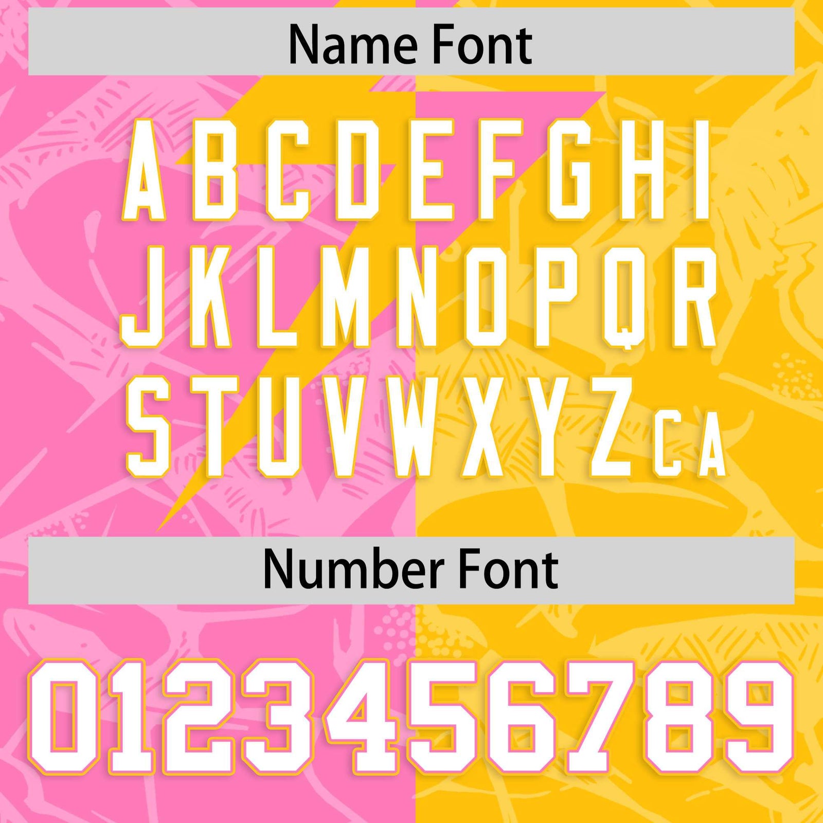 Custom Yellow Pink Split Personalized Lightning Pattern Football Jersey