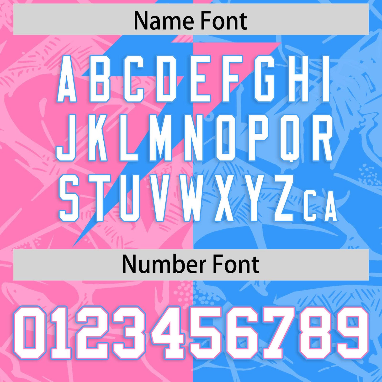 Custom Light Blue Pink Split Personalized Lightning Pattern Football Jersey