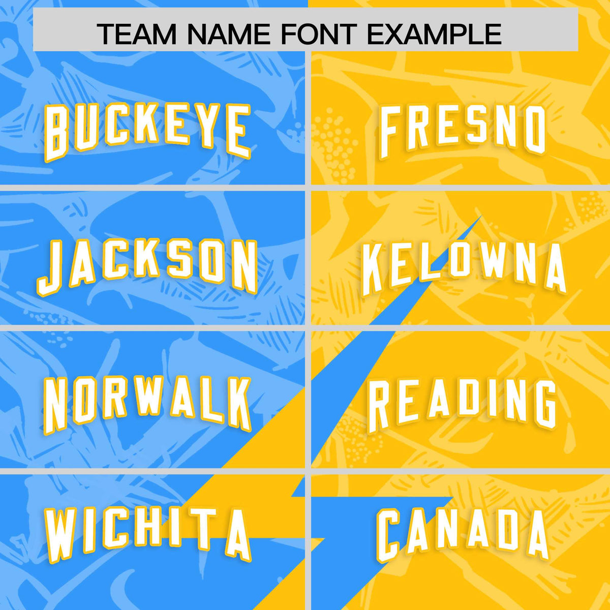 Custom Yellow Light Blue Split Personalized Lightning Pattern Football Jersey