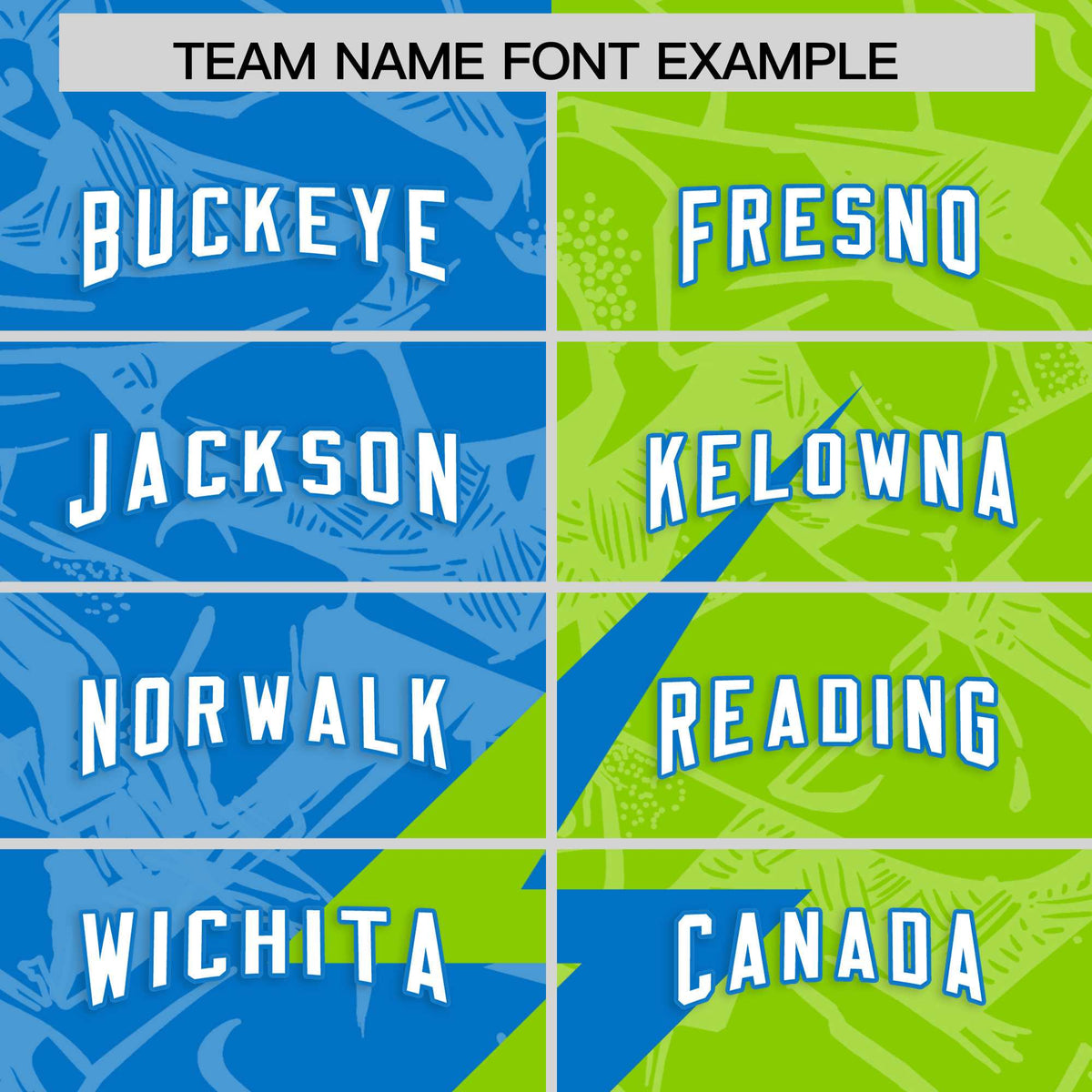 Custom Neon Green Panther Blue Split Personalized Lightning Pattern Football Jersey