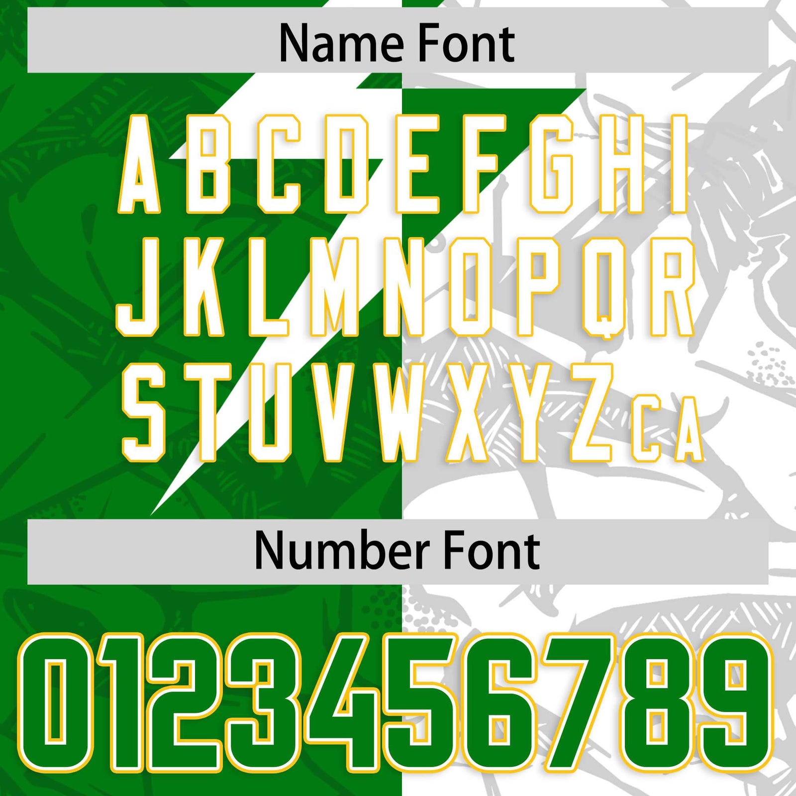 Custom Kelly Green White Split Personalized Lightning Pattern Football Jersey