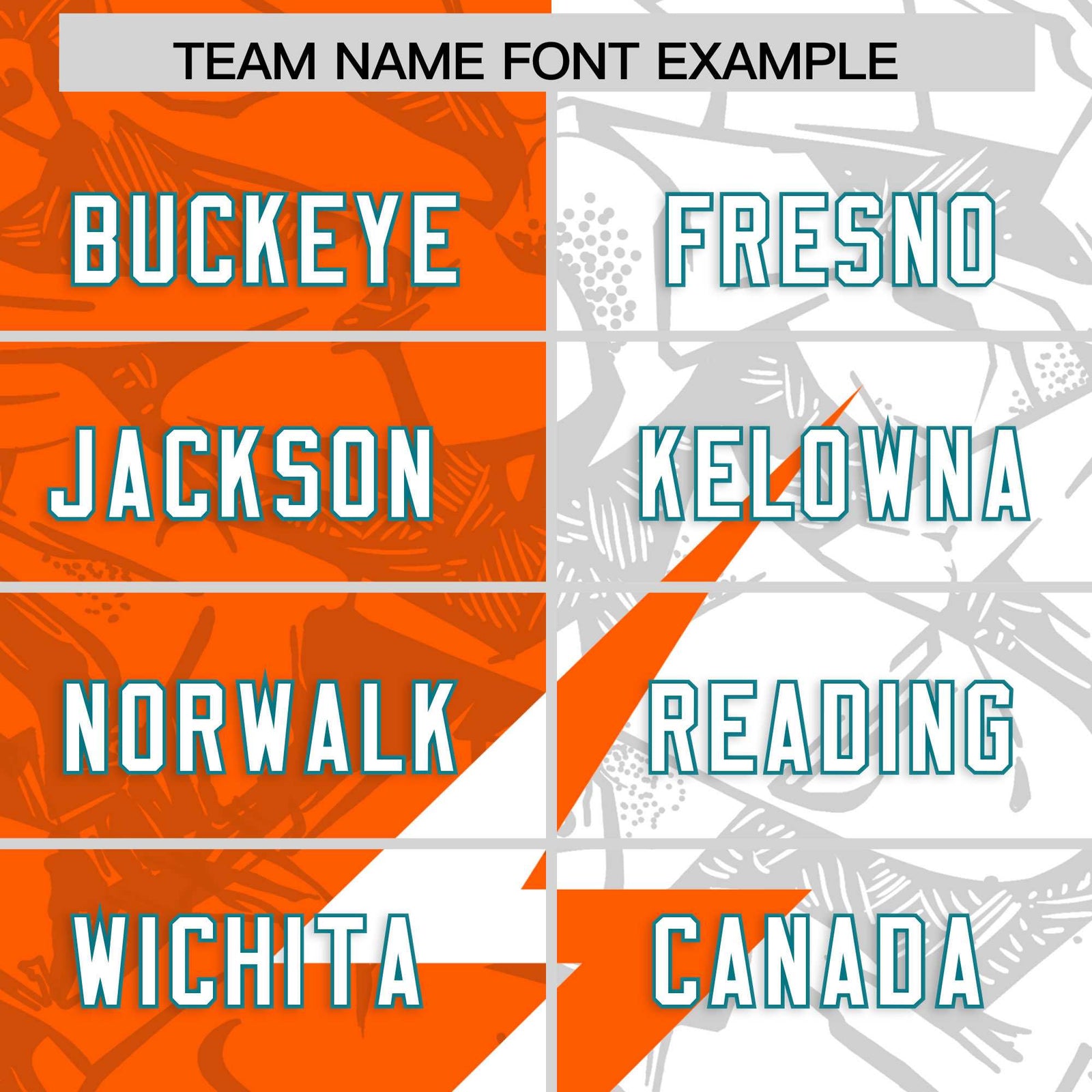 Custom Orange White Split Personalized Lightning Pattern Football Jersey