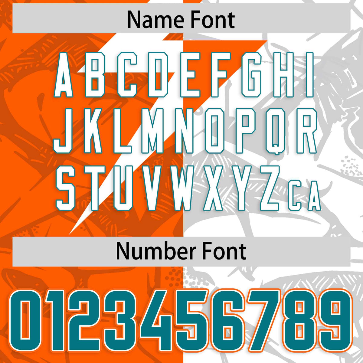 Custom Orange White Split Personalized Lightning Pattern Football Jersey