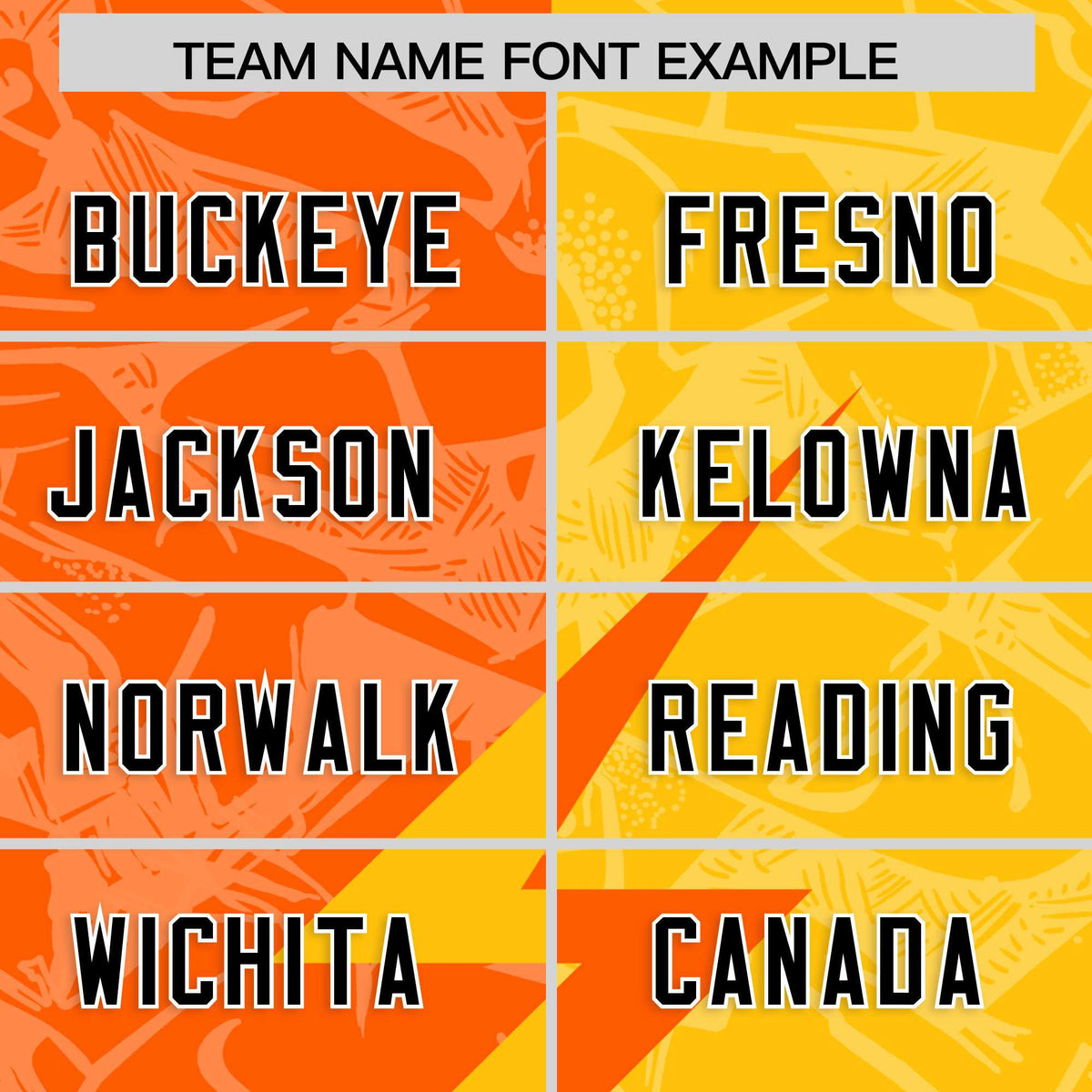 Custom Orange Yellow Split Personalized Lightning Pattern Football Jersey