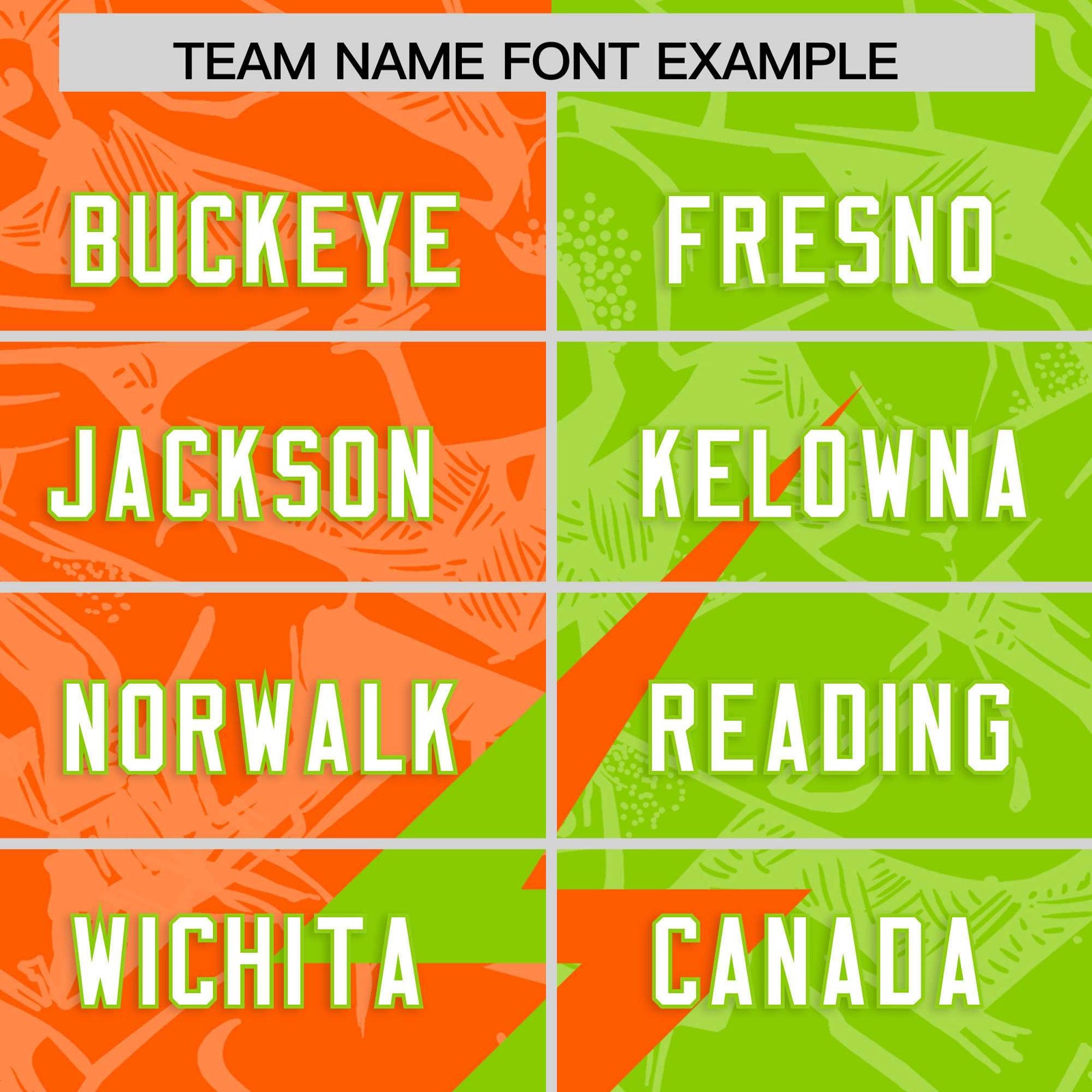 Custom Neon Green Orange Split Personalized Lightning Pattern Football Jersey