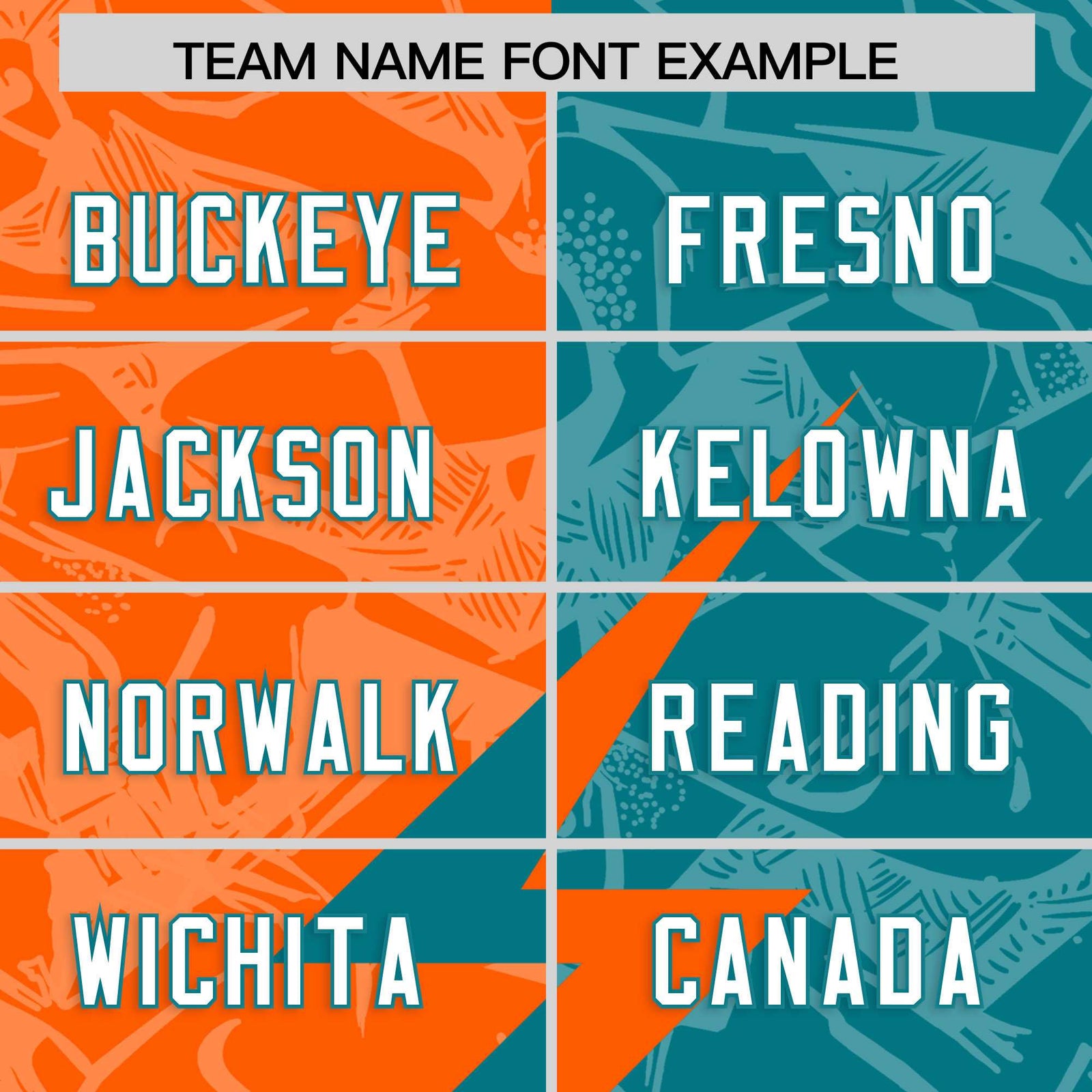 Custom Aqua Orange Split Personalized Lightning Pattern Football Jersey