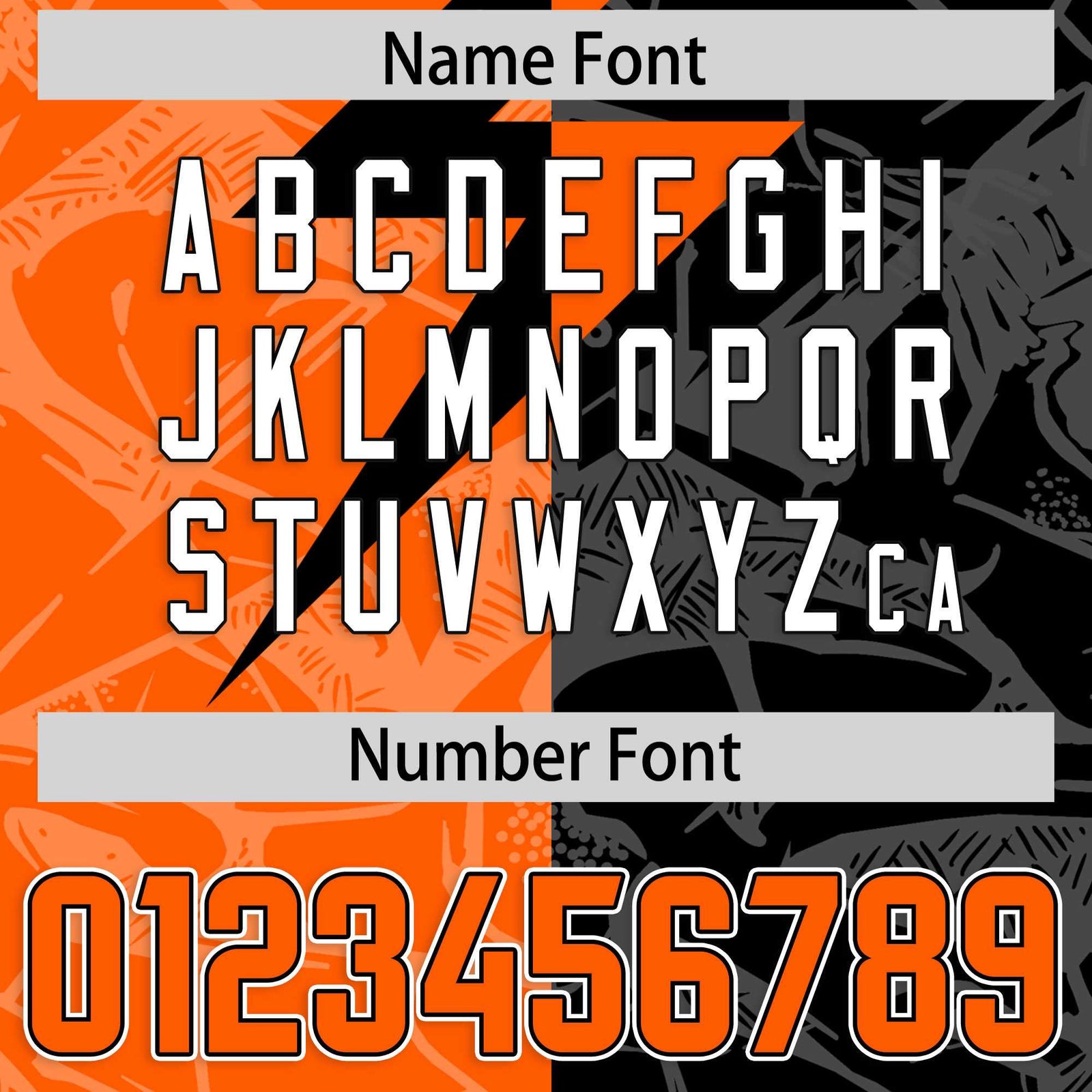 Custom Black Orange Split Personalized Lightning Pattern Football Jersey