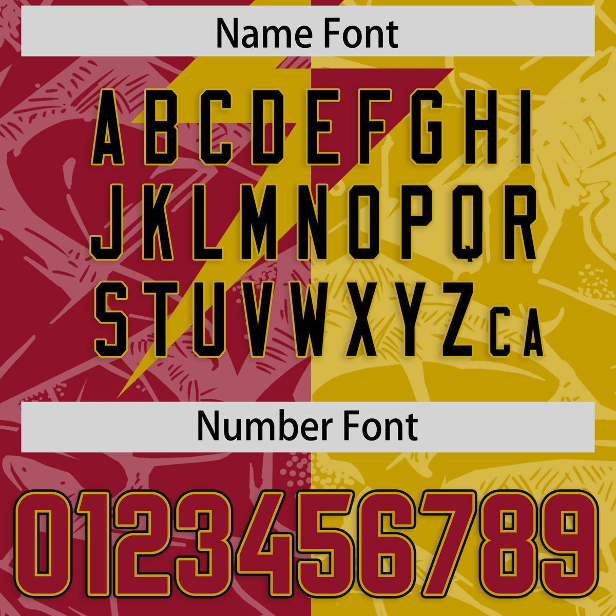 Custom Old Gold Cardinal Split Personalized Lightning Pattern Football Jersey