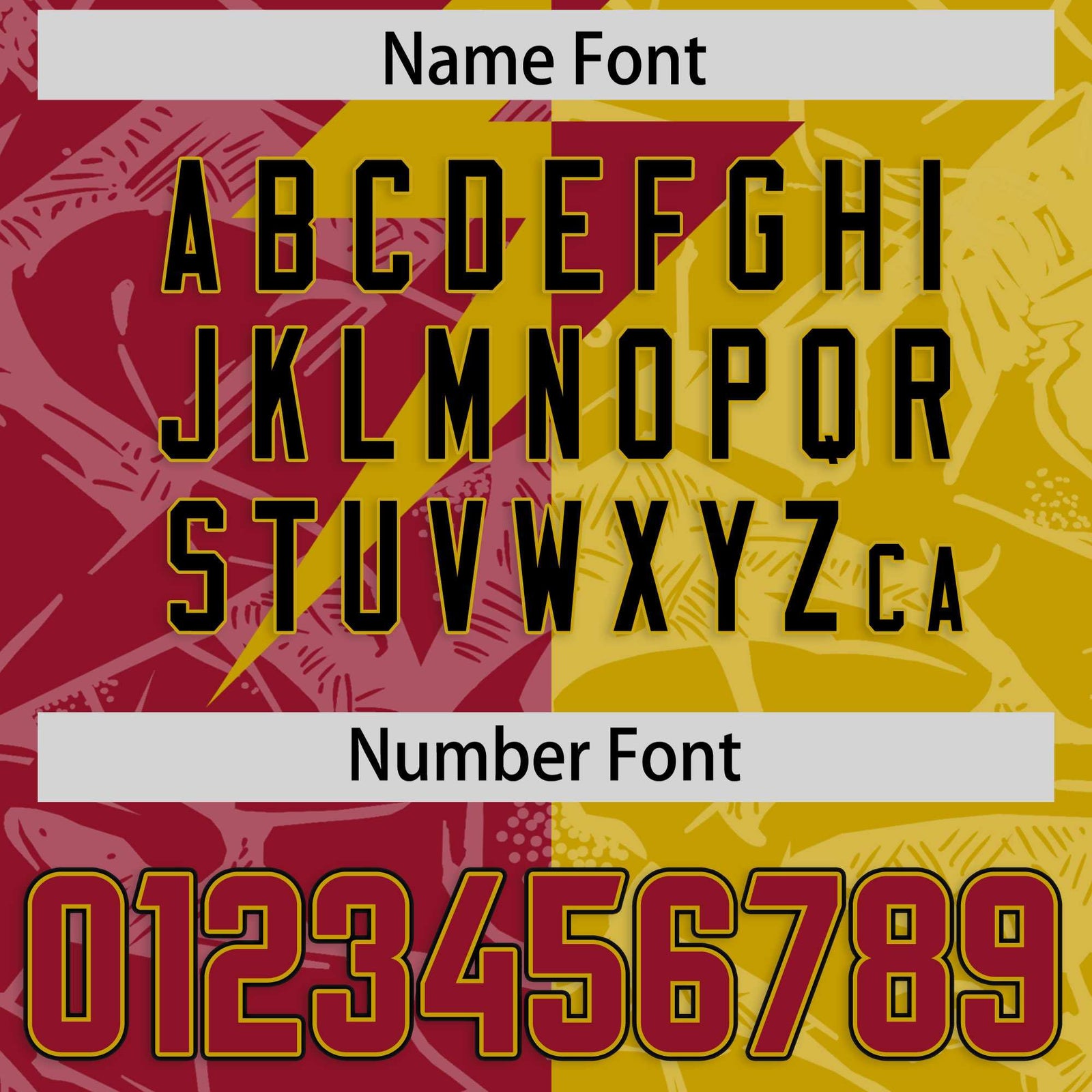 Custom Old Gold Cardinal Split Personalized Lightning Pattern Football Jersey