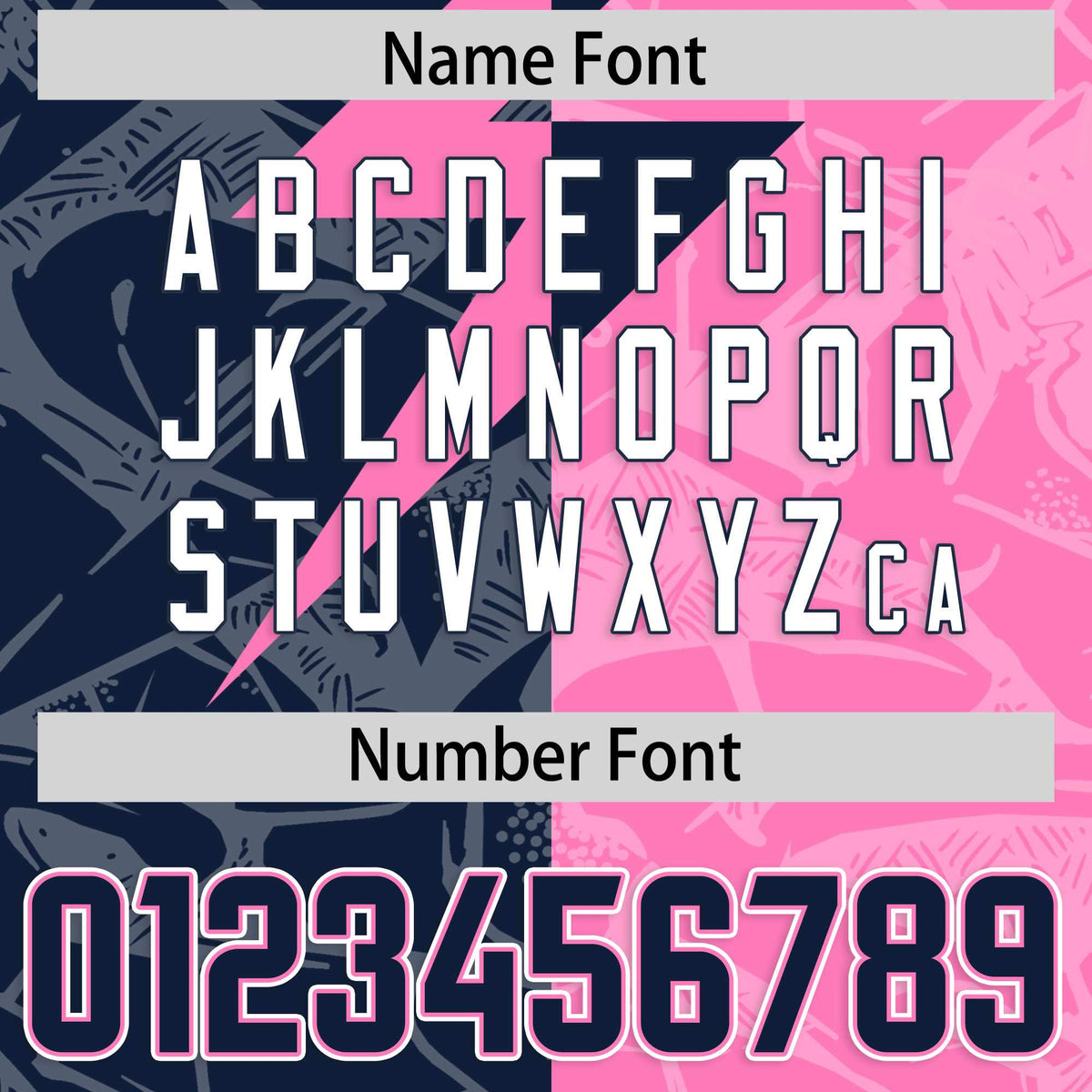 Custom Pink Navy Split Personalized Lightning Pattern Football Jersey