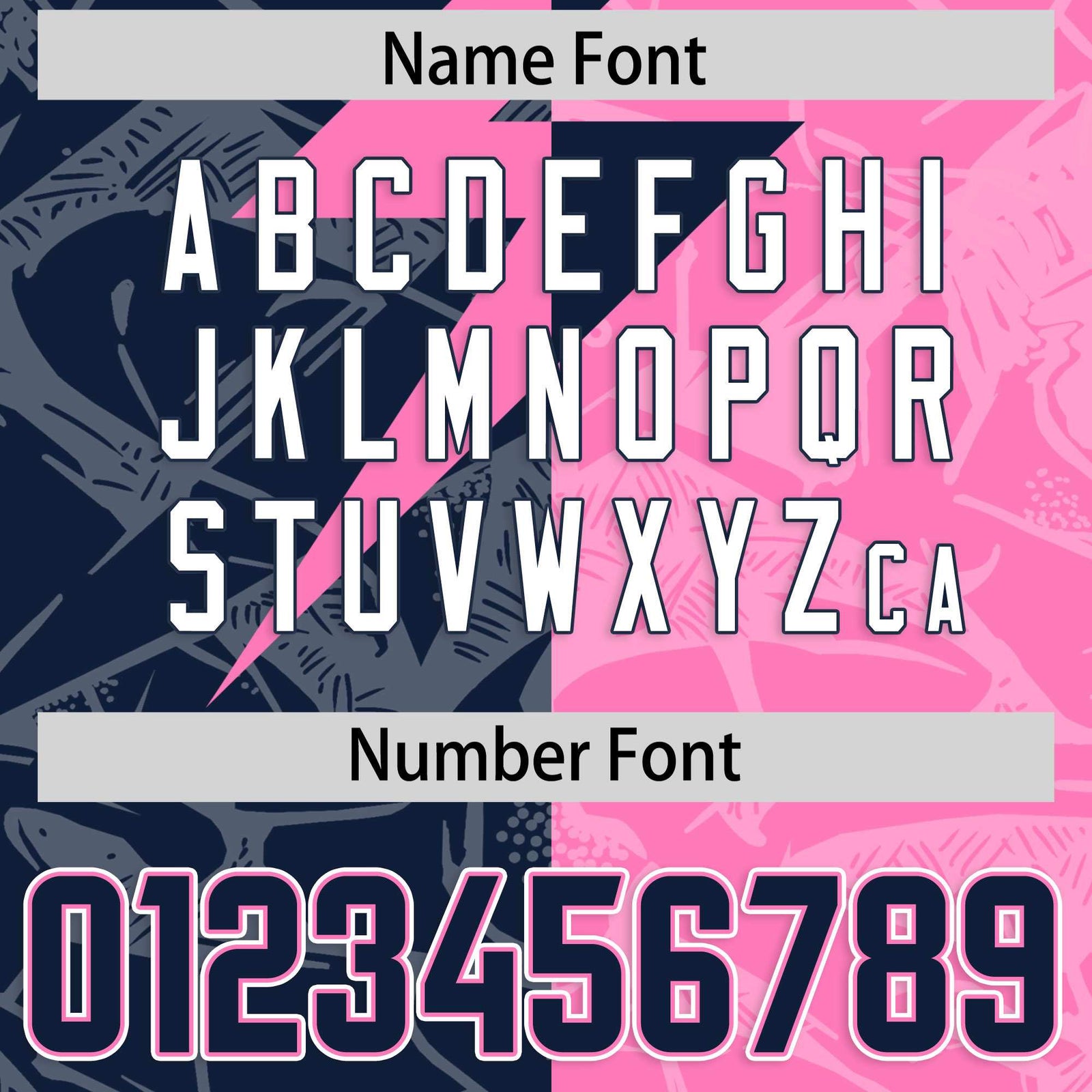 Custom Pink Navy Split Personalized Lightning Pattern Football Jersey