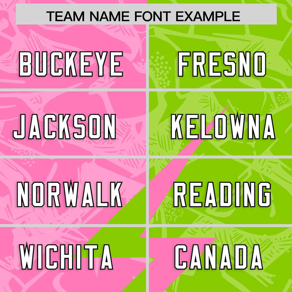 Custom Neon Green Pink Split Personalized Lightning Pattern Football Jersey