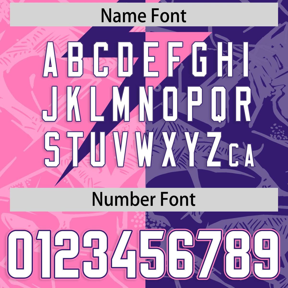 Custom Purple Pink Split Personalized Lightning Pattern Football Jersey