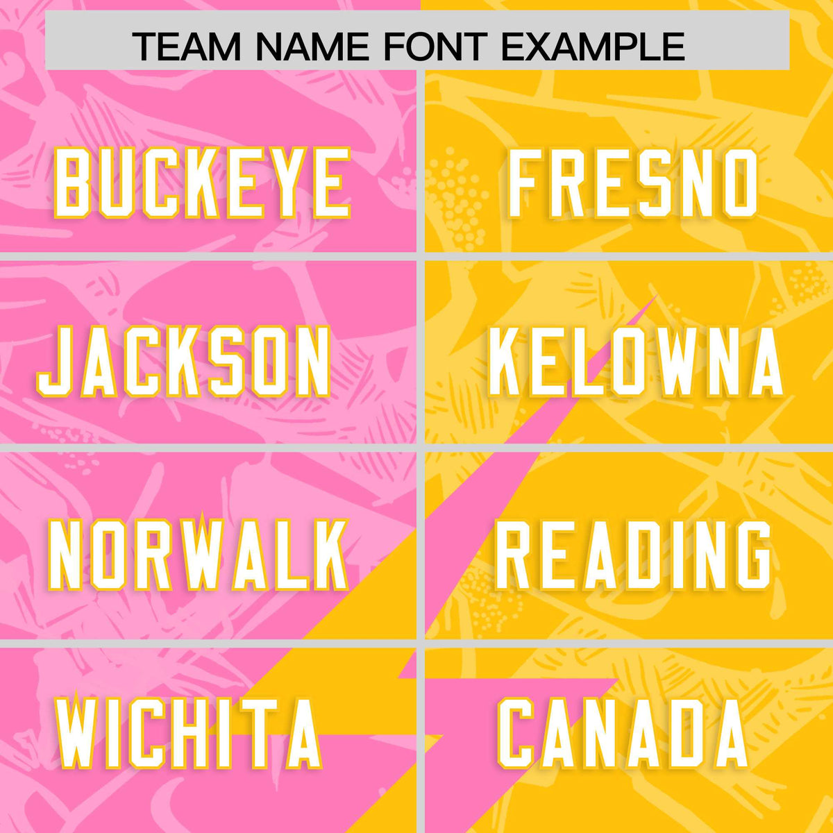 Custom Yellow Pink Split Personalized Lightning Pattern Football Jersey