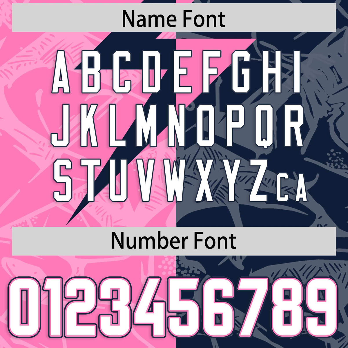 Custom Navy Pink Split Personalized Lightning Pattern Football Jersey