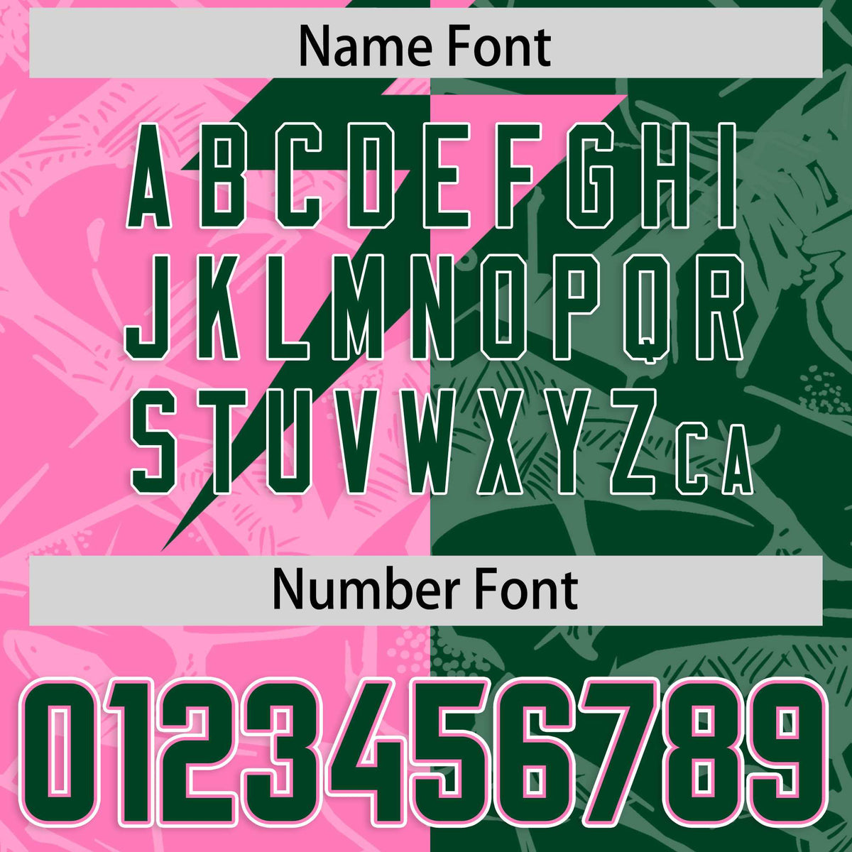 Custom Pink Green Split Personalized Lightning Pattern Football Jersey