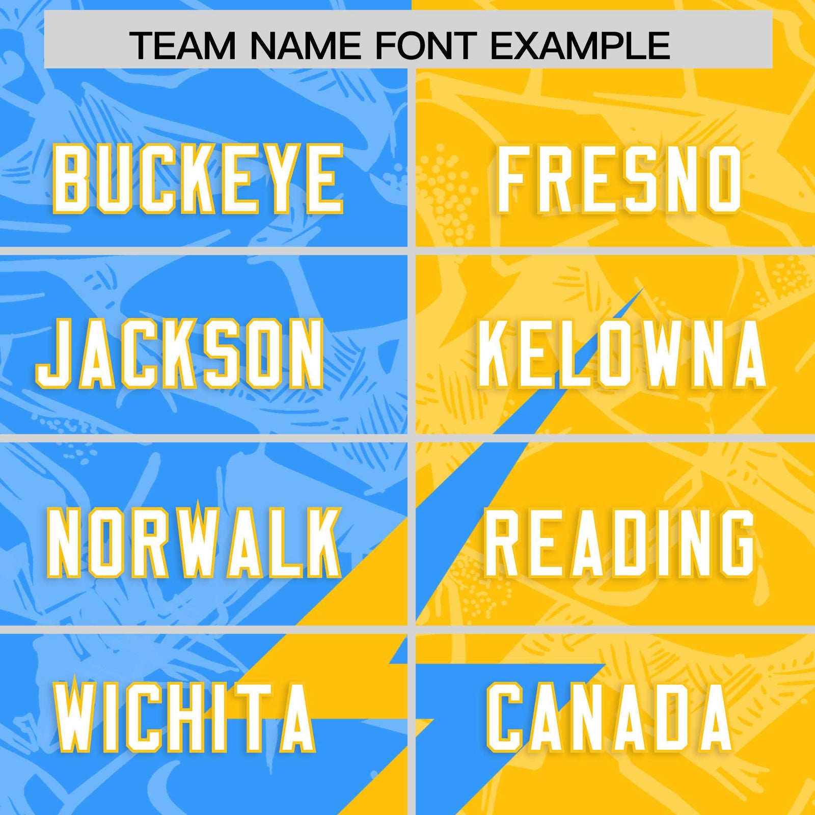 Custom Yellow Light Blue Split Personalized Lightning Pattern Football Jersey