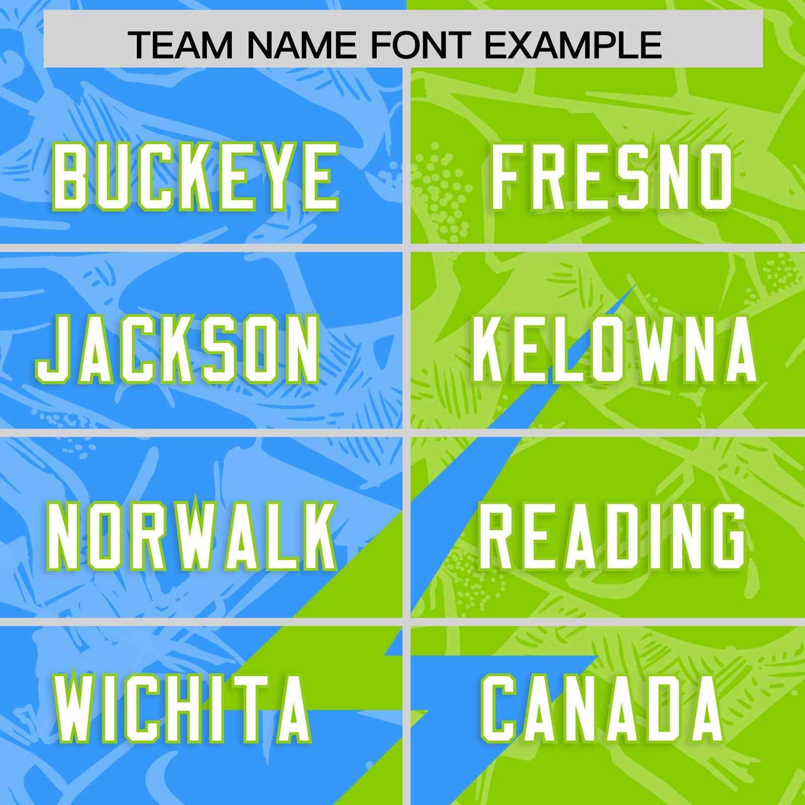 Custom Neon Green Light Blue Split Personalized Lightning Pattern Football Jersey