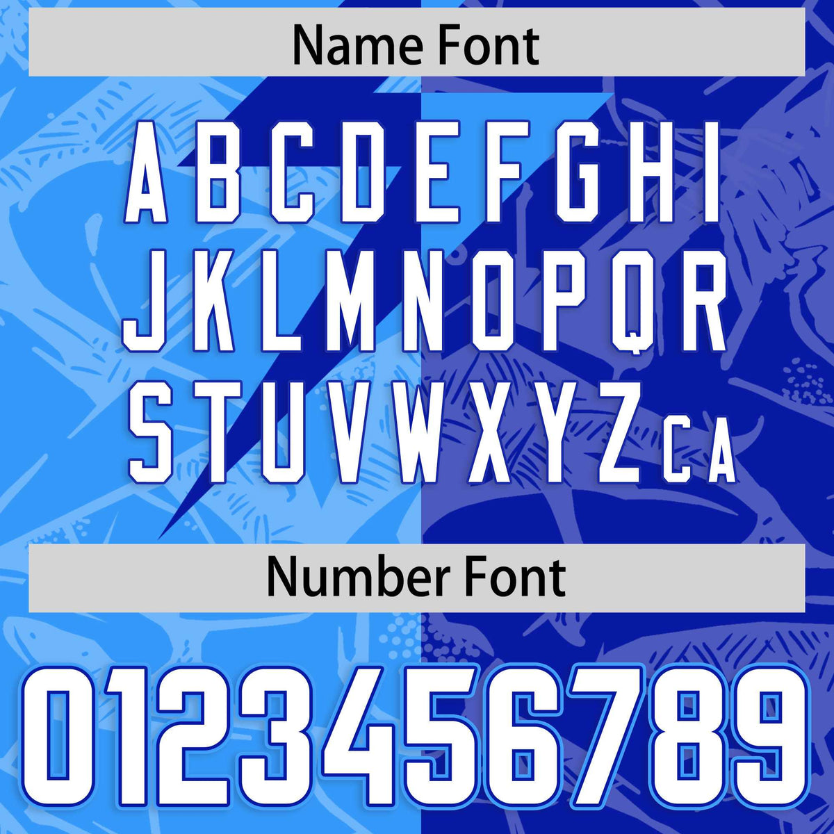 Custom Royal Light Blue Split Personalized Lightning Pattern Football Jersey