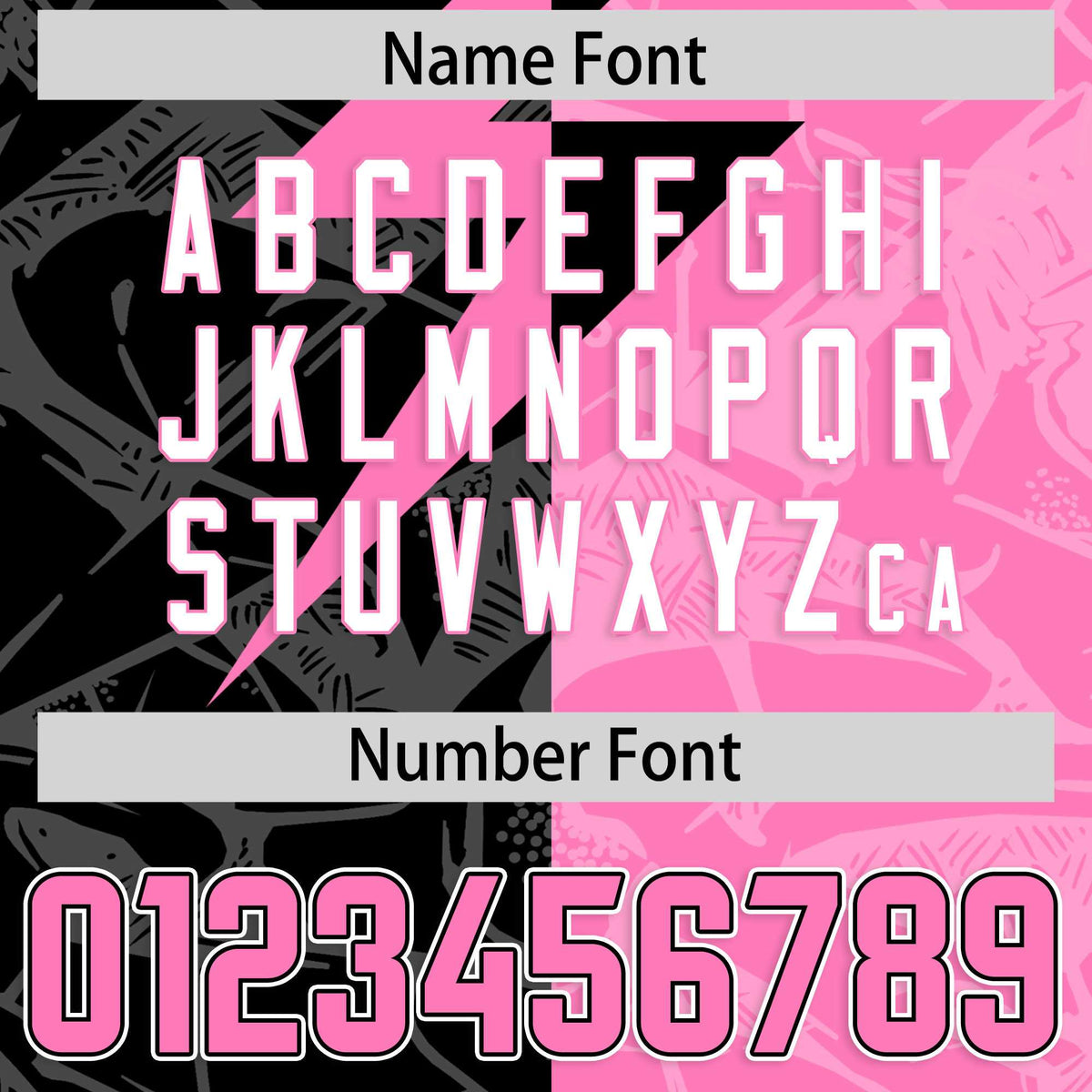 Custom Pink Black Split Personalized Lightning Pattern Football Jersey