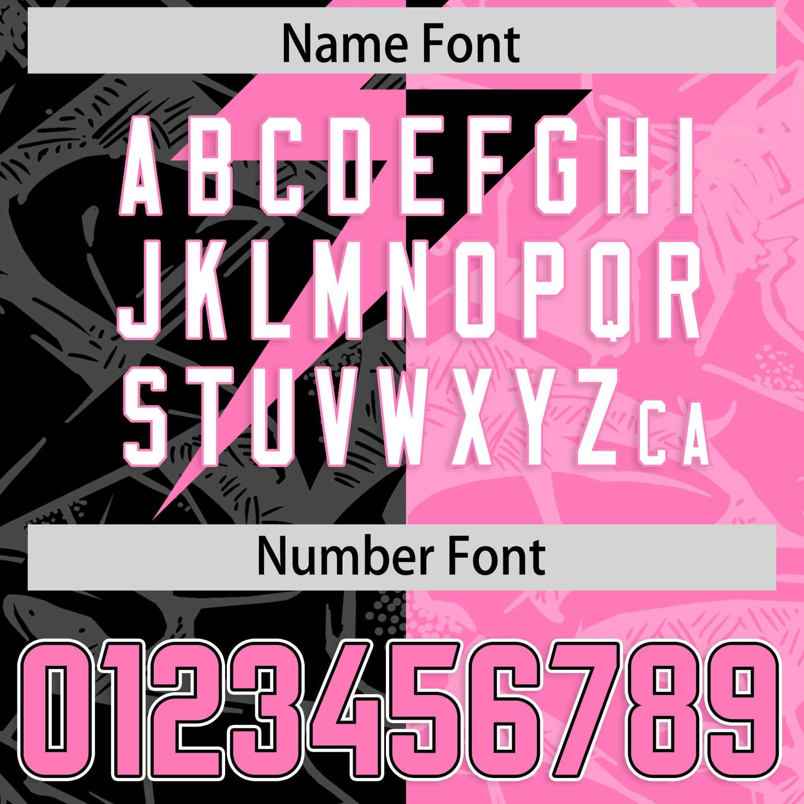 Custom Pink Black Split Personalized Lightning Pattern Football Jersey