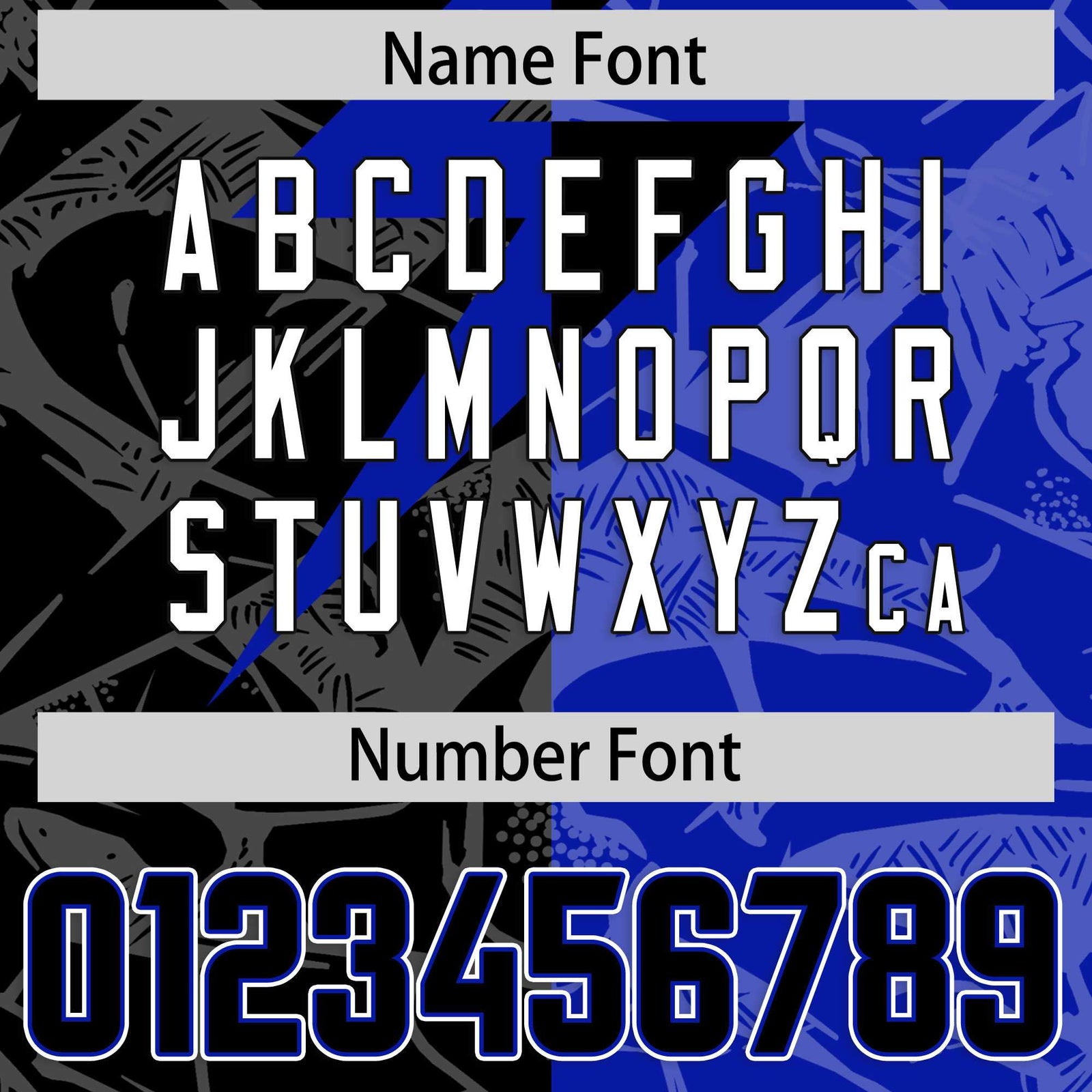 Custom Royal Black Split Personalized Lightning Pattern Football Jersey