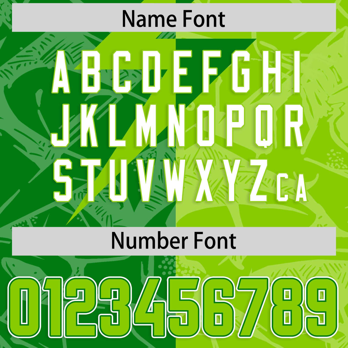 Custom Neon Green Kelly Green Split Personalized Lightning Pattern Football Jersey